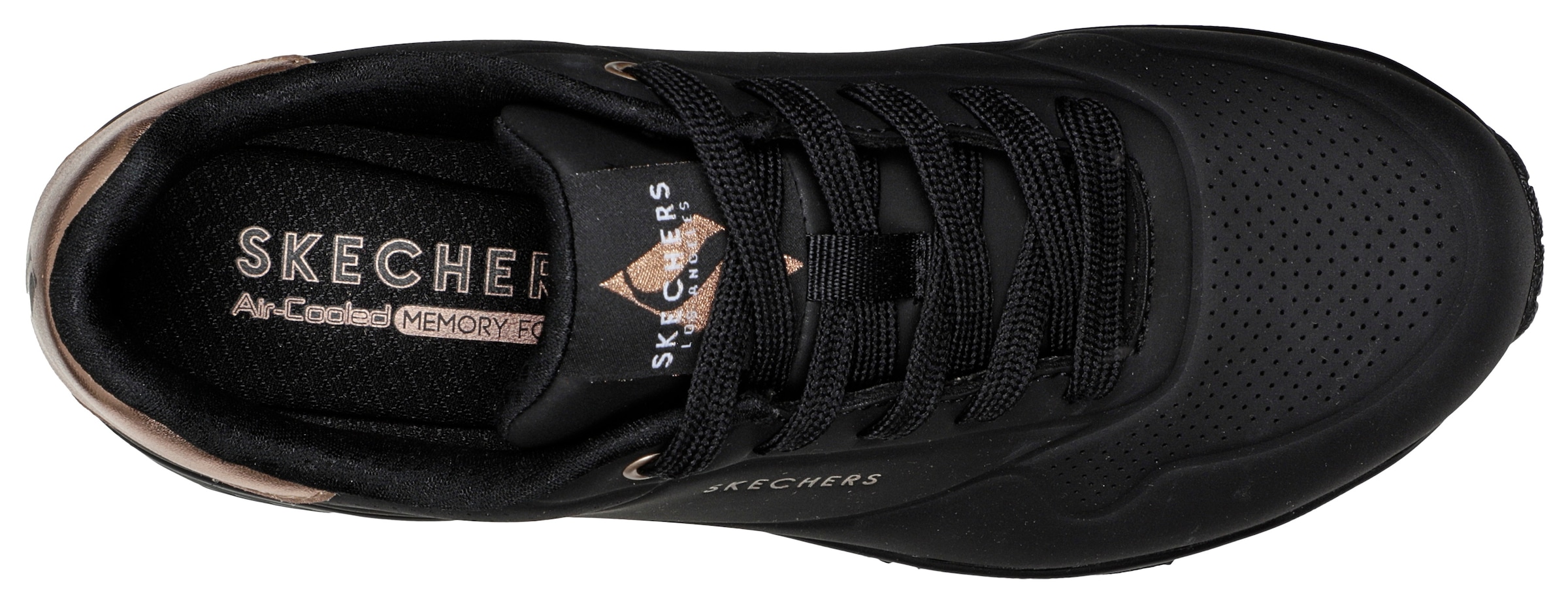 Skechers Sneaker »UNO GOLDEN AIR«, Freizeitschuh, Halbschuh, Schnürschuh mit Metallic-Einsatz