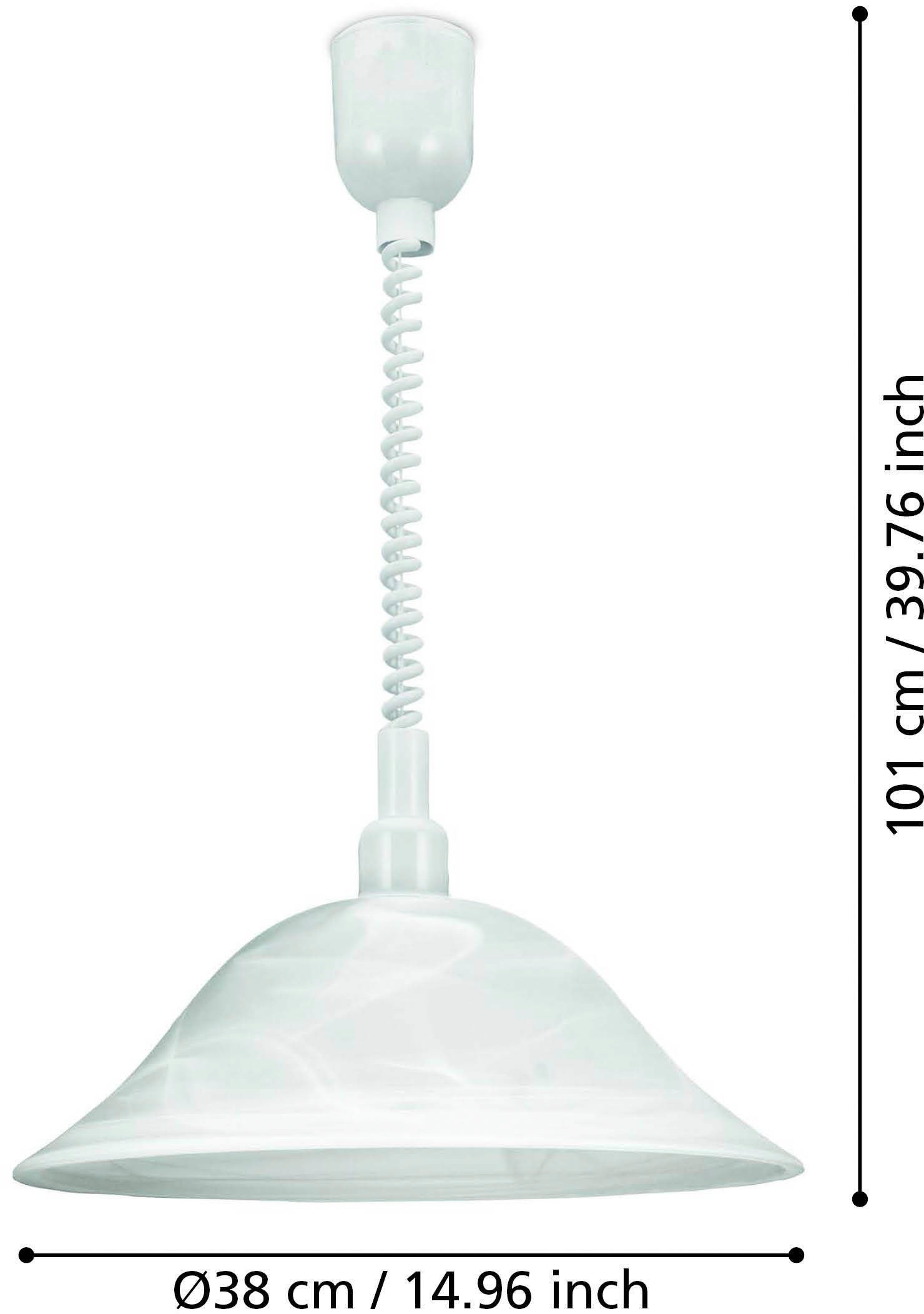 EGLO Pendelleuchte »ALESSANDRA«, 1 flammig, Leuchtmittel E27 | ohne Leuchtmittel, Hängelampe, Spiralkabel, höhenverstellbar, Küchenlampe, E27, Ø 38 cm