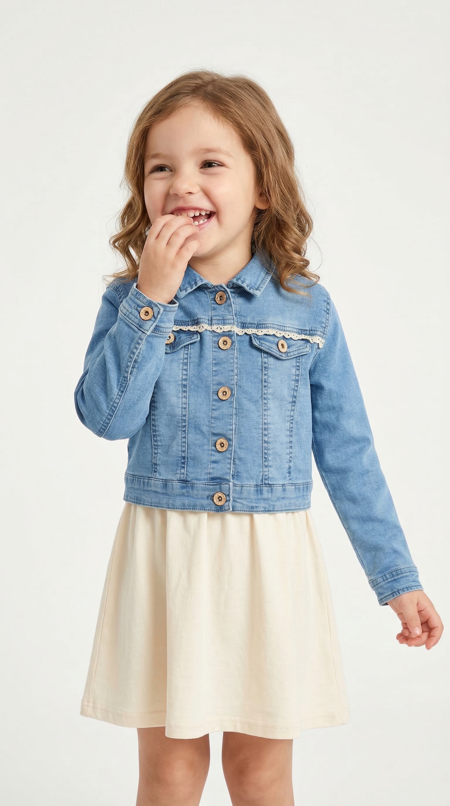 happy girls Jeansjacke ohne Kapuze mit tollem Spitzendetail