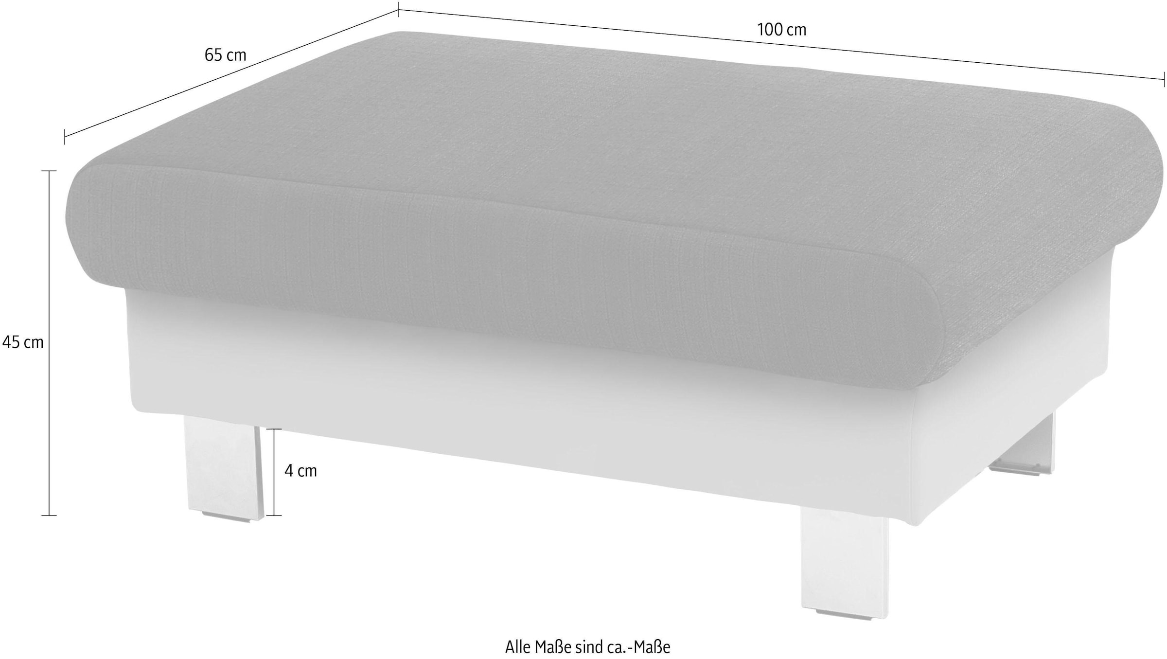 COTTA Polstergarnitur »Komaris«, (Set), Set: bestehend aus Ecksofa und Hocker, Kopfteilverstellung