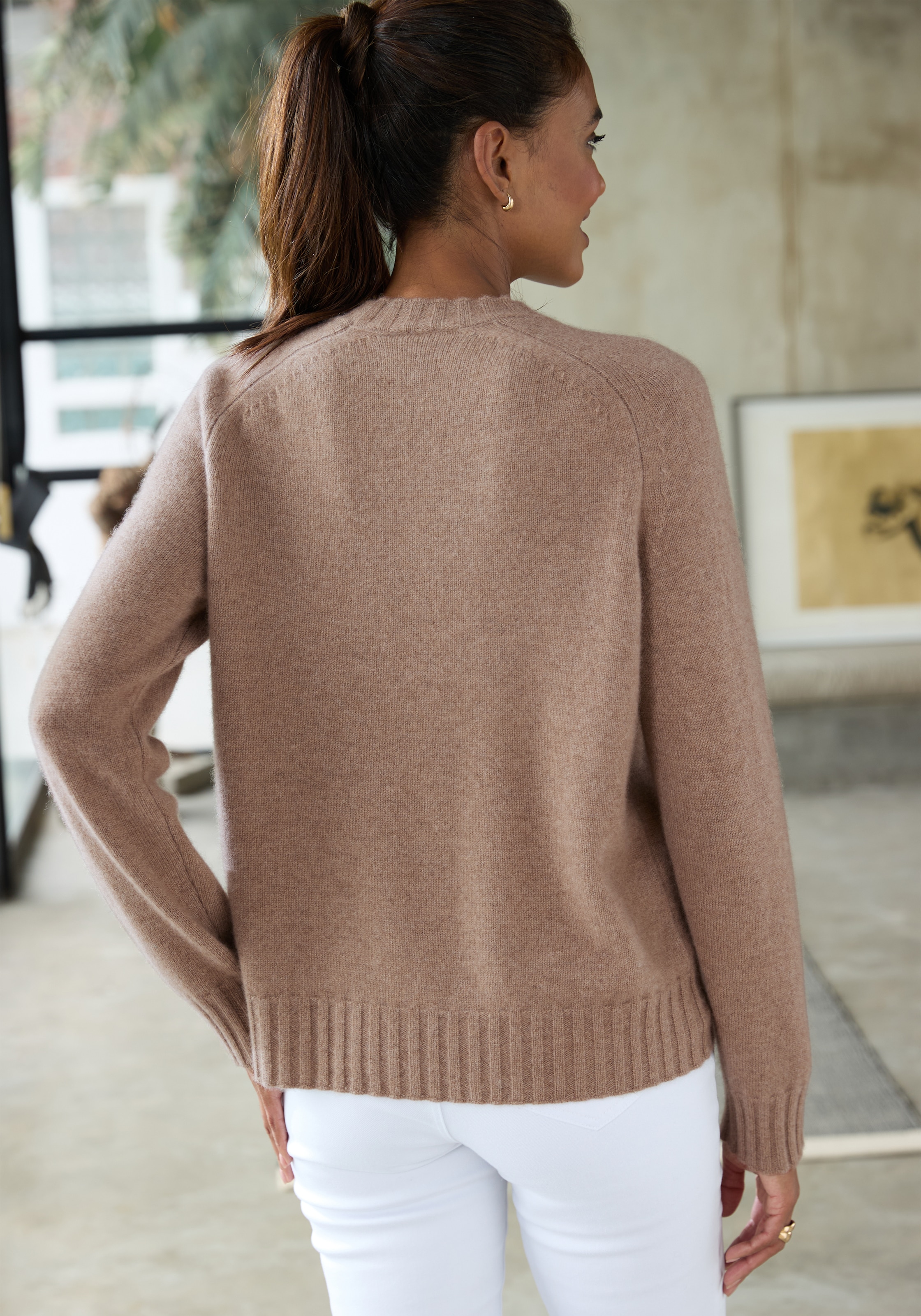 LASCANA Kaschmirpullover »mit Rundhalsausschnitt aus superweicher Qualität« lockerer Pullover aus reinem Kaschmir, Feinstrickpullover, Basic