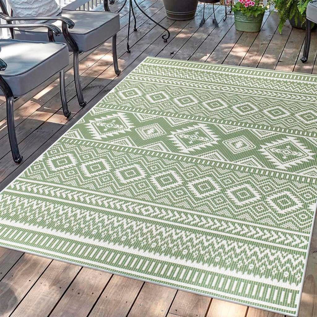 Carpet City Outdoorteppich »PALM 3522« rechteckig 5 mm Höhe Läufer, Wetterf günstig online kaufen