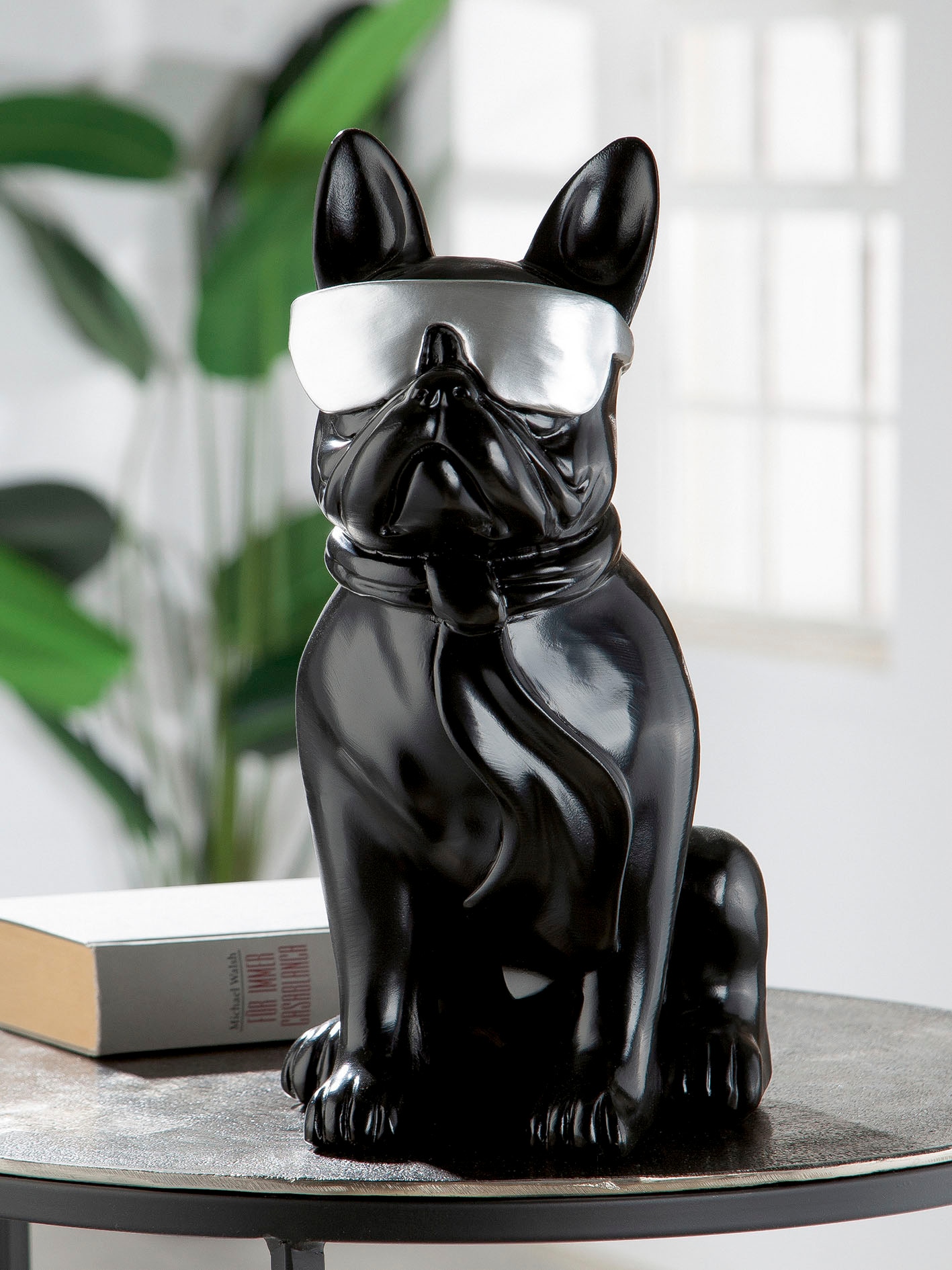 CASABLANCA BY GILDE Tierfigur »Mops Cool Dog sitzend« schwarz