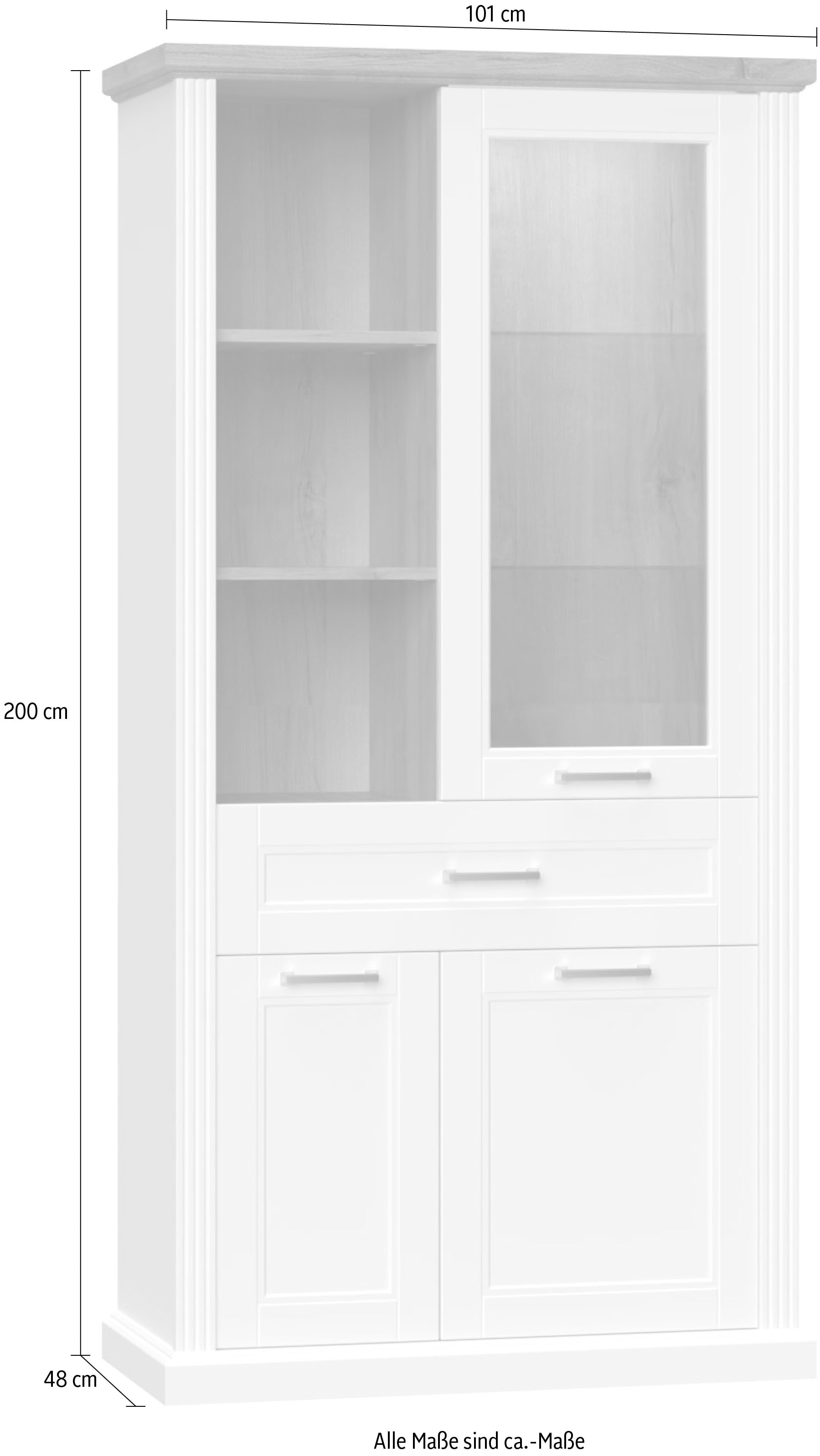 Home affaire Vitrine »Tara«, lackiert mit wasserbasiertem UV-Lack, Soft-Close-Funktion