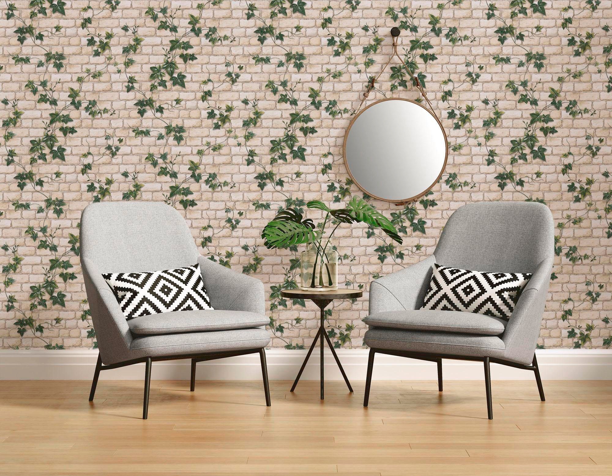living walls Papiertapete »Il Decoro«, Steinoptik-gemustert-Motiv, Steintapete Naturstein Wand Vlies glatt Tapeten Wohnzimmer Design Büro