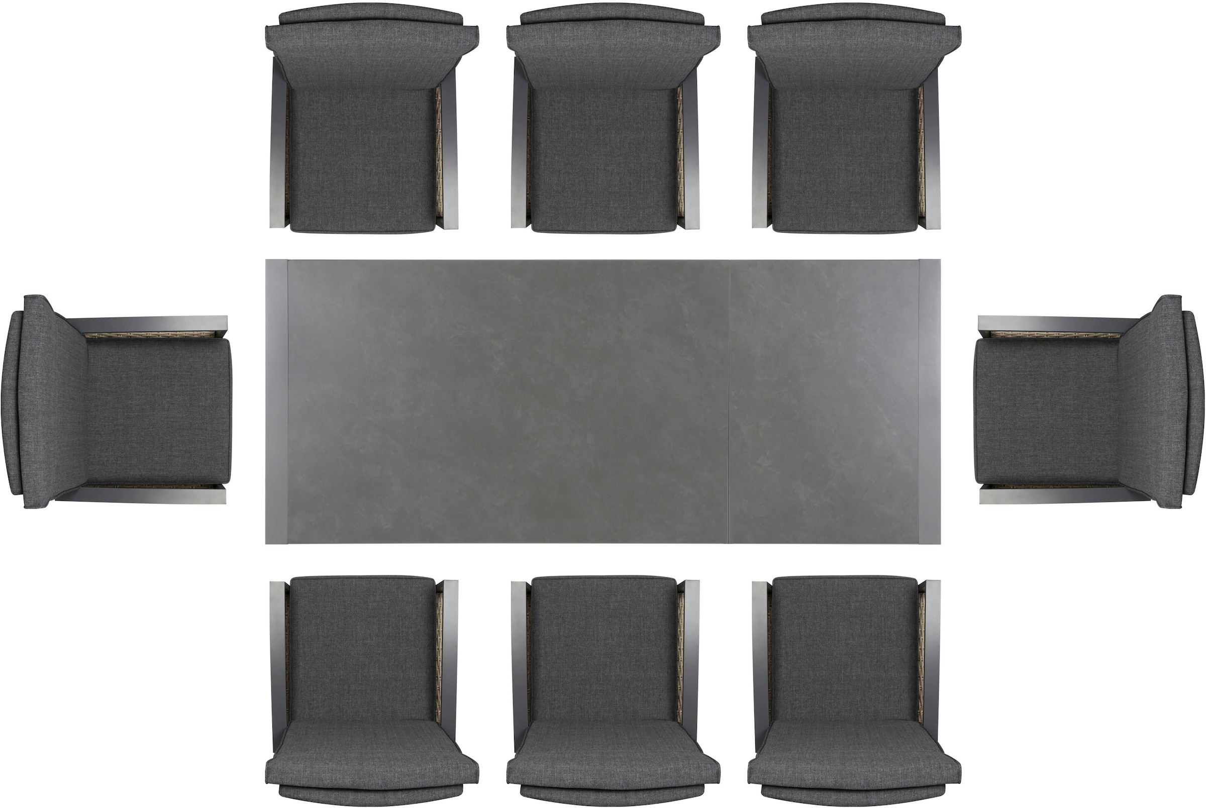 KONIFERA Garten-Essgruppe »Menton« Set, 8x Sessel, 8x Auflagen, 1x Tisch, 17 tlg. bestehend aus 8 Stühlen, 8 Sitzauflagen und 1 Tisch