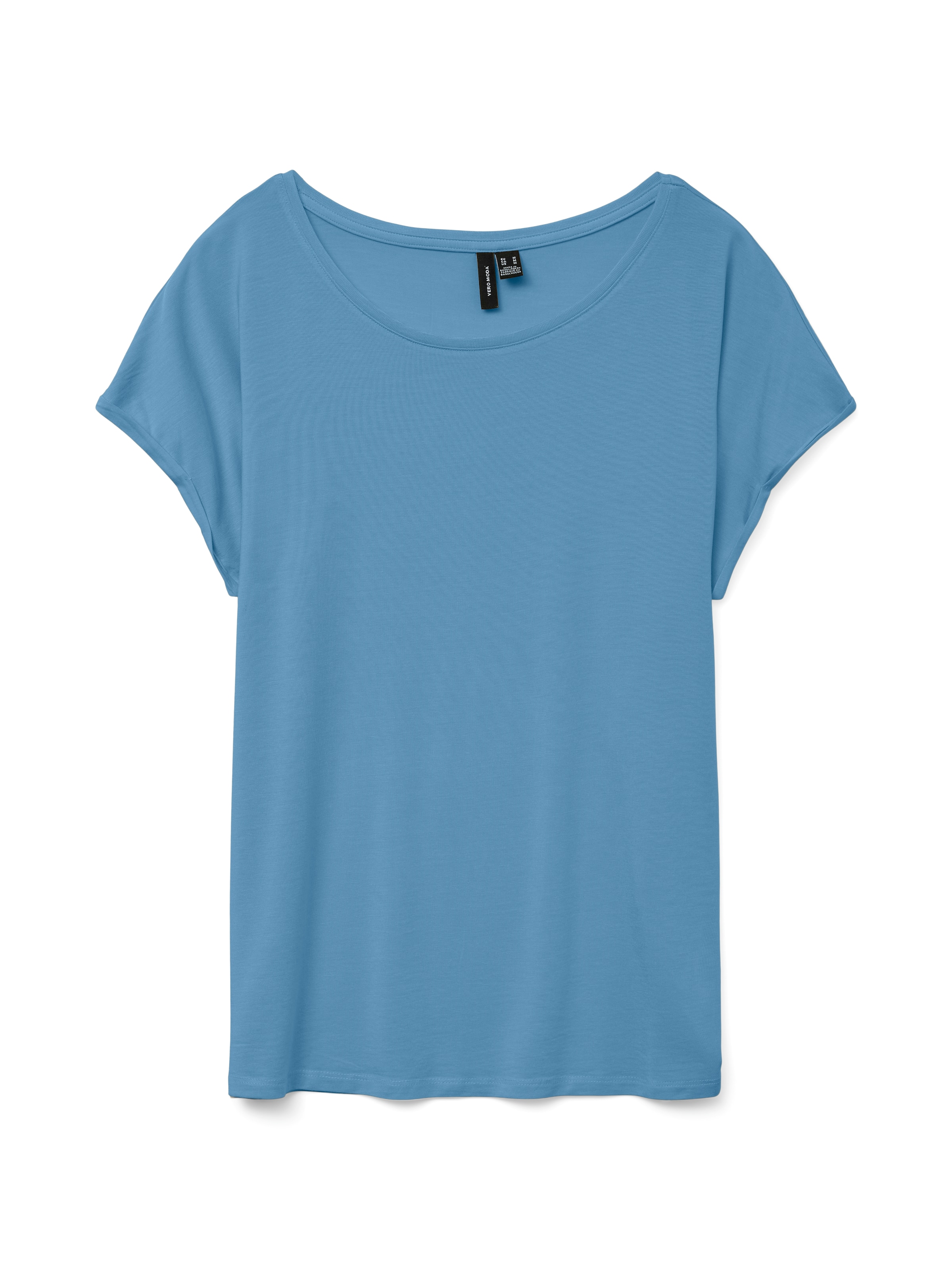 Vero Moda T-Shirt »VMAVA PLAIN SS TOP JRS NOOS« Materialmix, regular fit