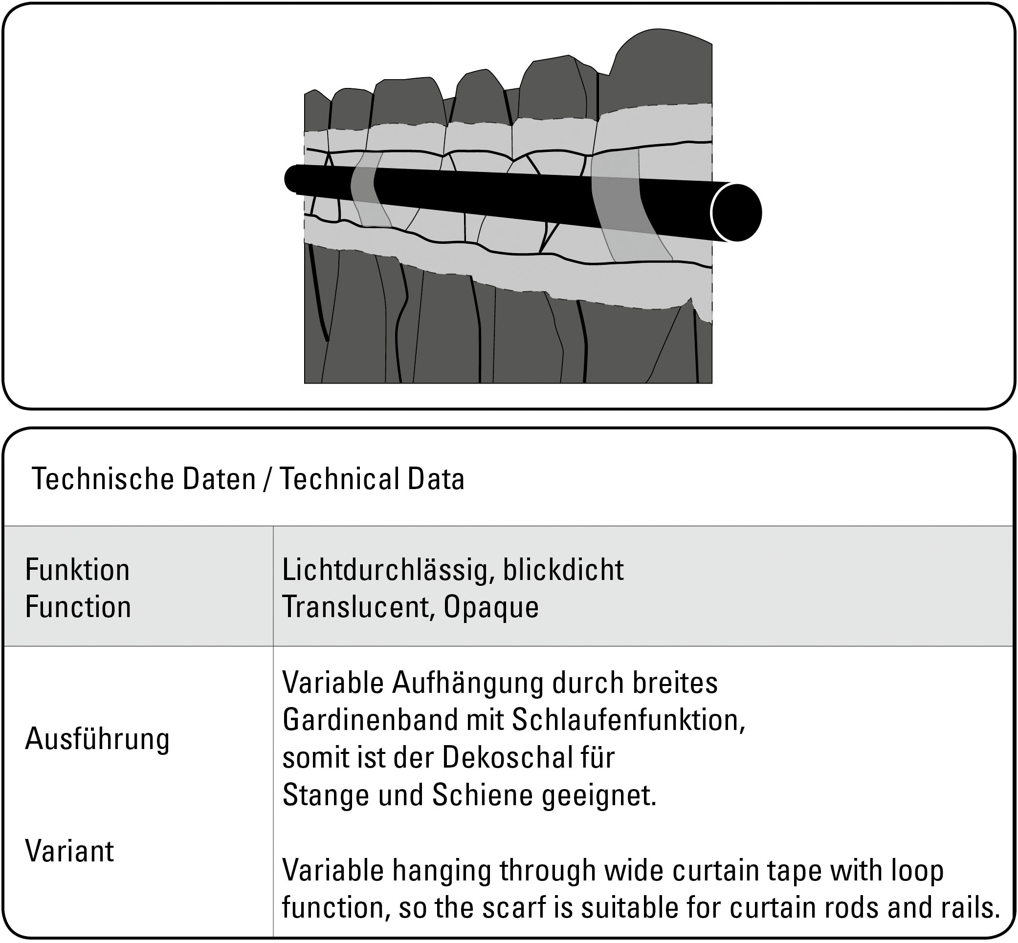 Gardine »Schal Jacquard Ranke«, (1 St.), mit Gardinenband und verdeckten Schlaufen