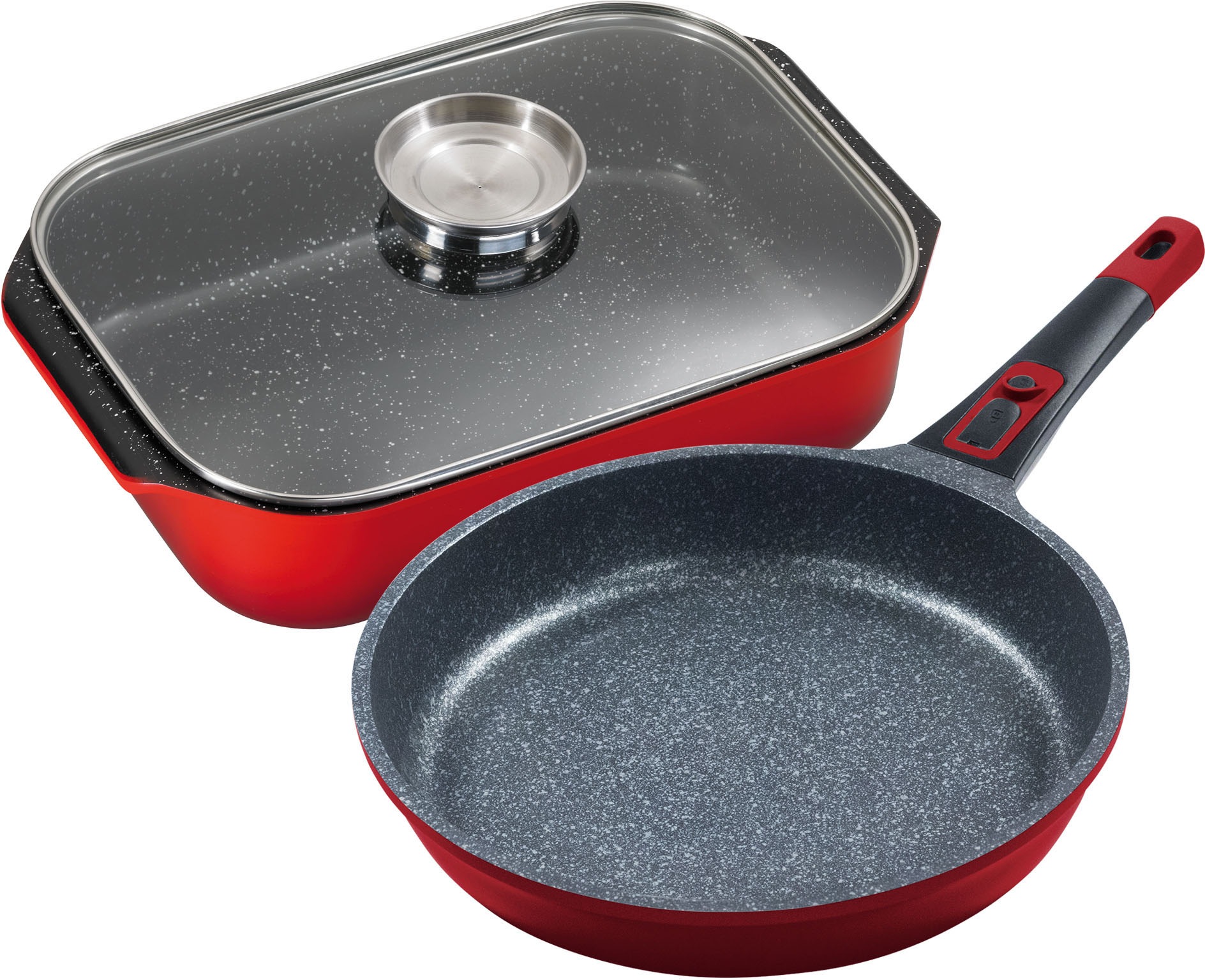 KING Bräter, Aluminiumguss, (Set, 3 tlg.), Bräter-/Schmortopf+Glasdeckel,Ke günstig online kaufen
