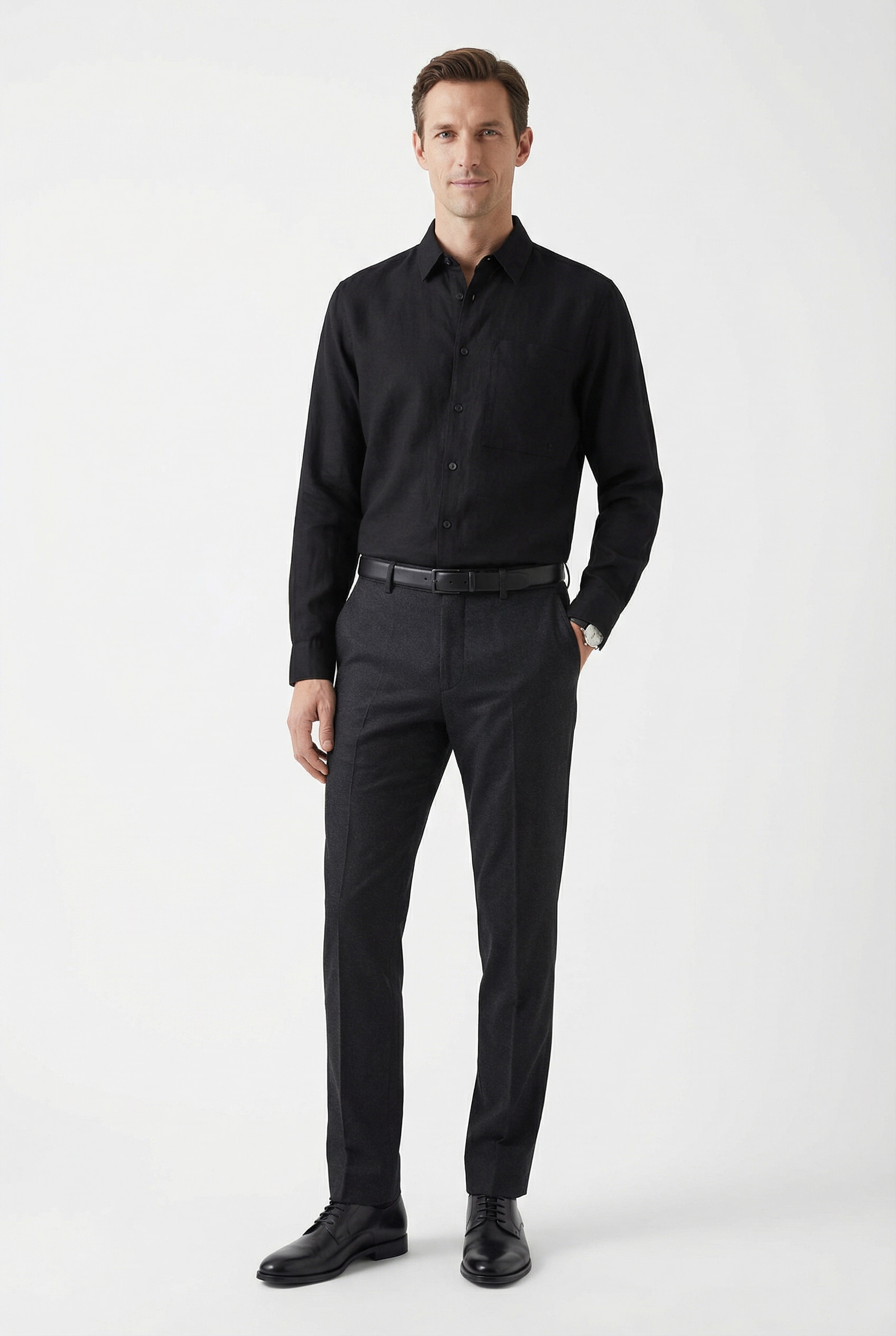 Calvin Klein Leinenhemd »SOLID LINEN CLASSIC« Kentkragen, Regular Fit, Leinen-Viskosemix