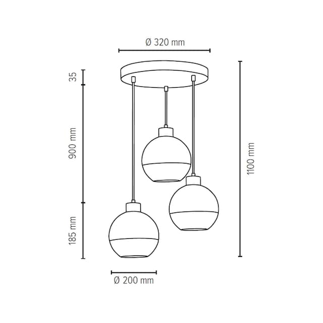 SPOT Pendelleuchte flammig-flammig, halbsatinierte Schirme Hängeleuchte, Rechnung Light 3 echtem Glas auf aus Beton, »FRESH«, bestellen aus