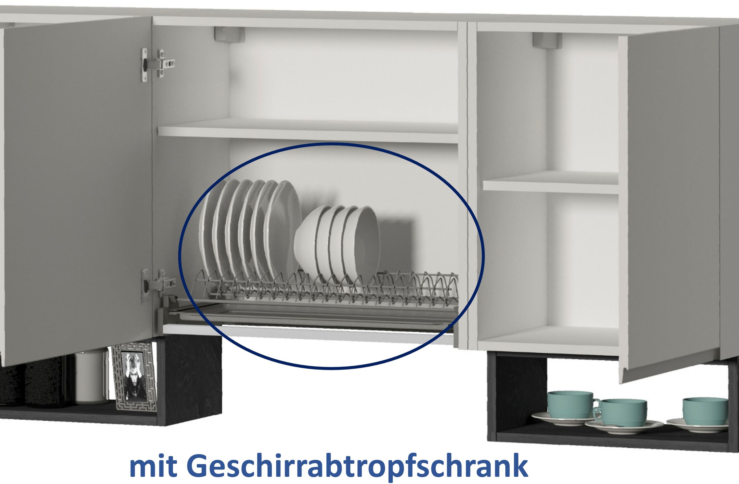 KOCHSTATION Küchenzeile »KS-Sole«, Breite 256 cm, mit Geschirr-Abtropfschrank, ohne E-Geräte