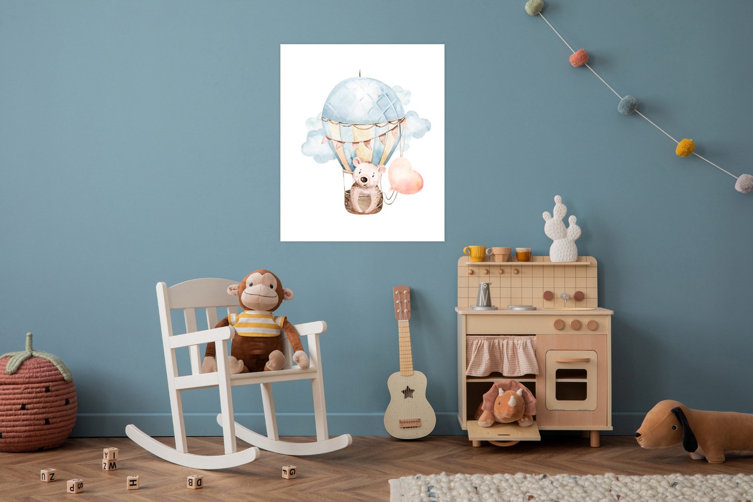 Lüttenhütt Poster »Koala mit Herz im Heißluftballon«, Ballonfahren-Bär-Fantasy-Heißluftballon-Koala-Tiere, (1 St.), HD Premium Druck