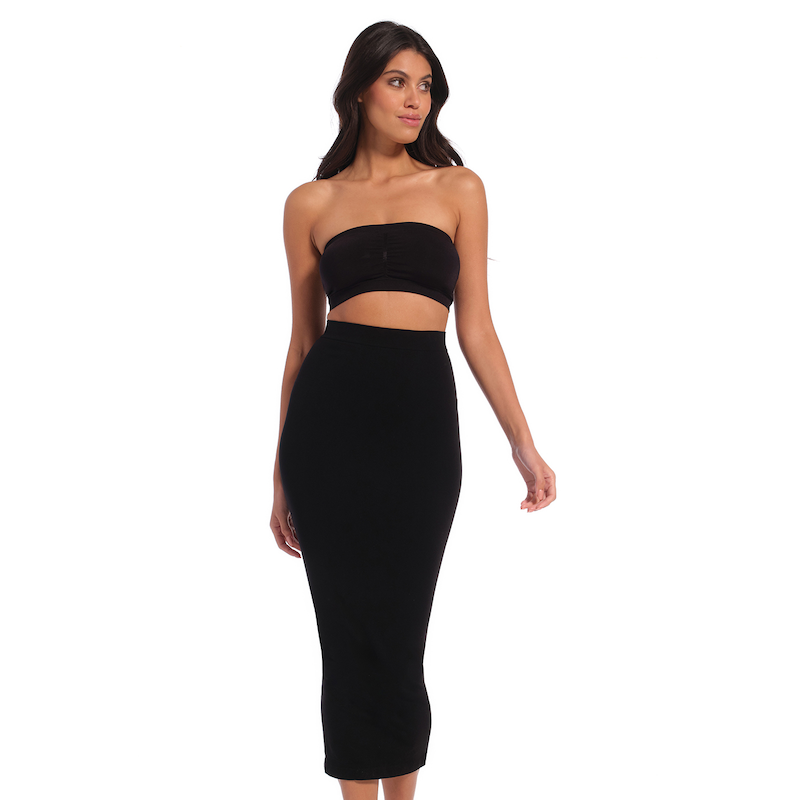 MAGIC BODYFASHION Unterrock Nahtlose Verarbeitung für einen unsichtbaren Look BLACK L L 3-Wege nahtloses Bodycon-Rockkleid