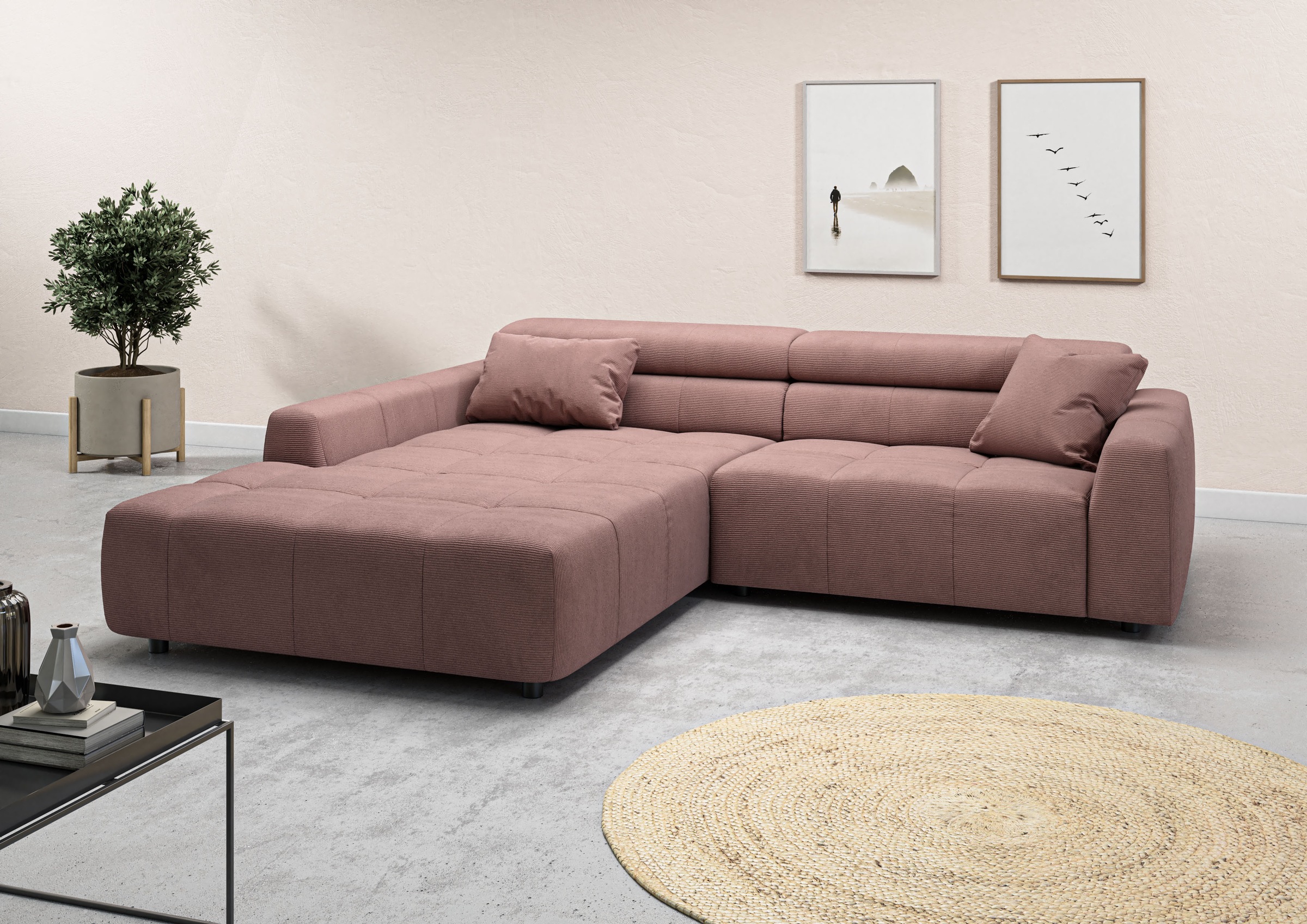 3C Candy Ecksofa "Denver auch mit Cord- und Easy care-Bezug, Kopfteilverste günstig online kaufen