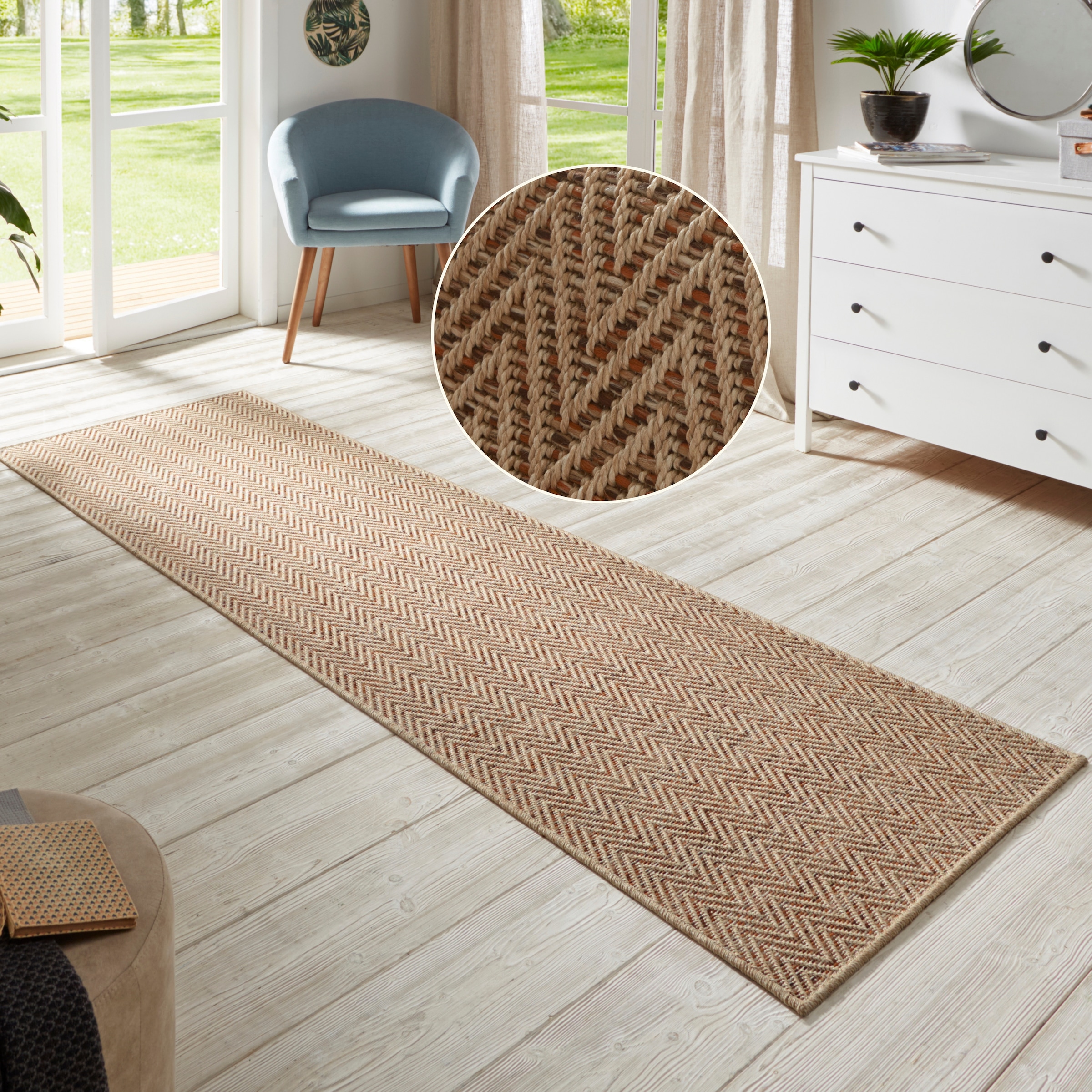 HANSE Home Läufer »Nature 500« rechteckig 5 mm Höhe Flachgewebe, In- & Outdoor, Rutschfest, Flur, Küche, Garten, Terrasse