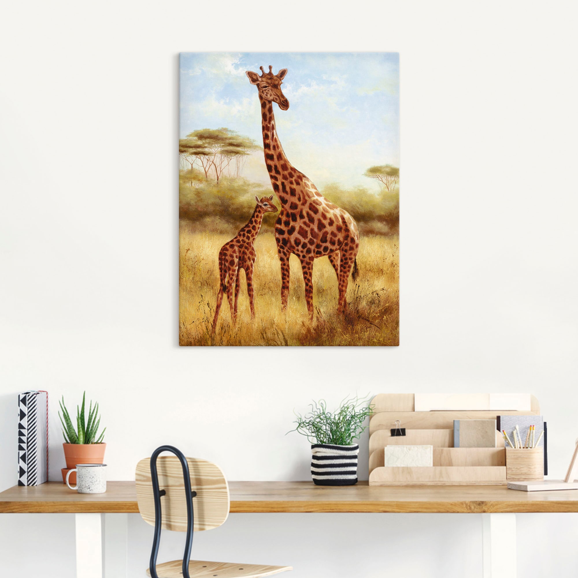 Artland Leinwandbild »Giraffe«, Wildtiere, (1 St.), auf Keilrahmen gespannt günstig online kaufen