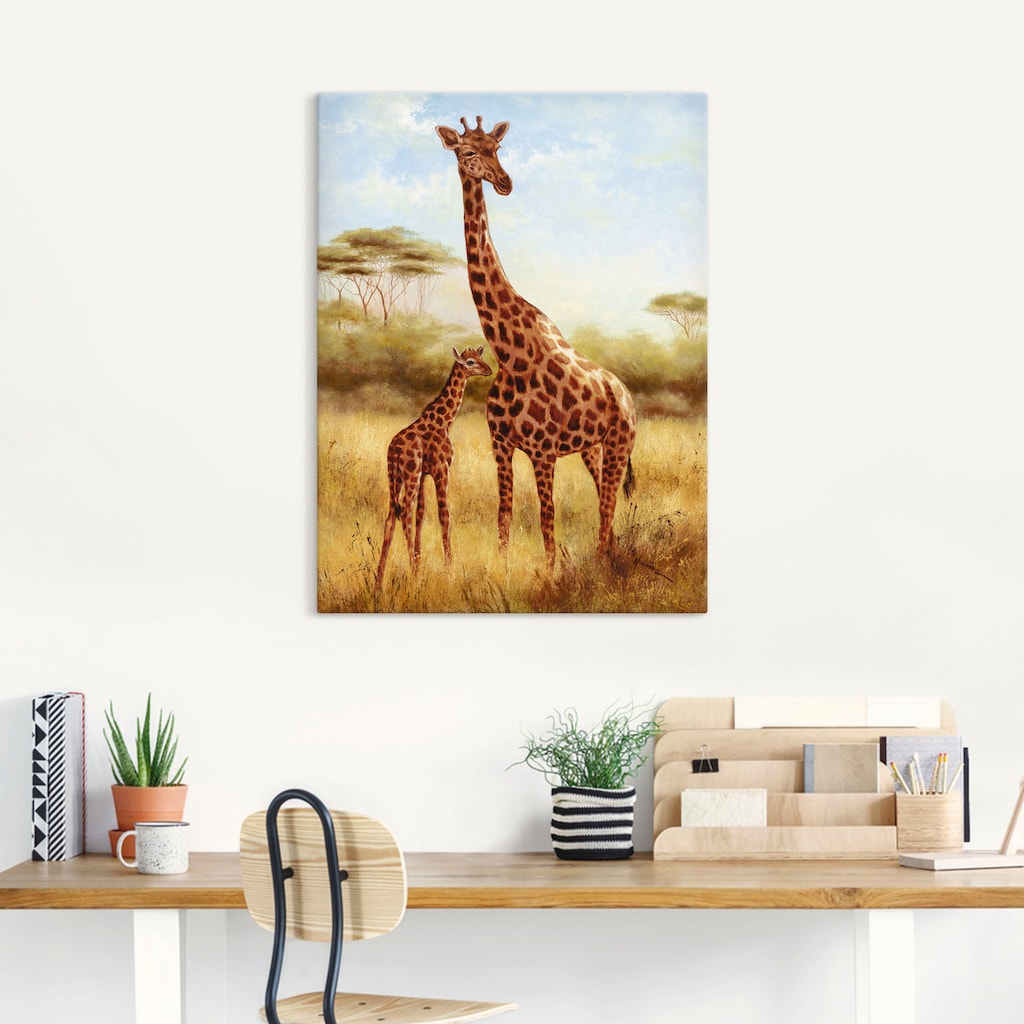 Artland Leinwandbild »Giraffe«, Wildtiere, (1 St.)