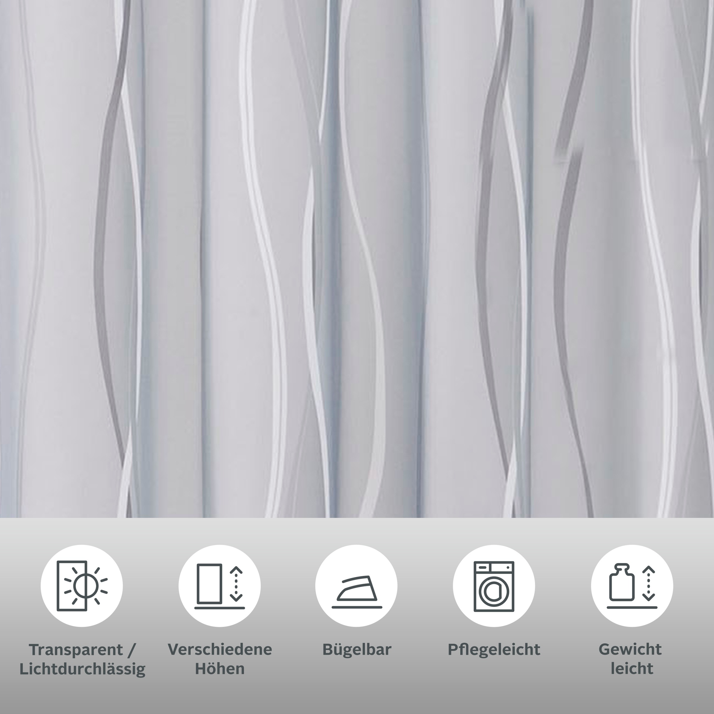 my home Gardine »Dimona« Schlaufen 2 Stk. tlg. 2er-Set, Voile, Polyester, W günstig online kaufen