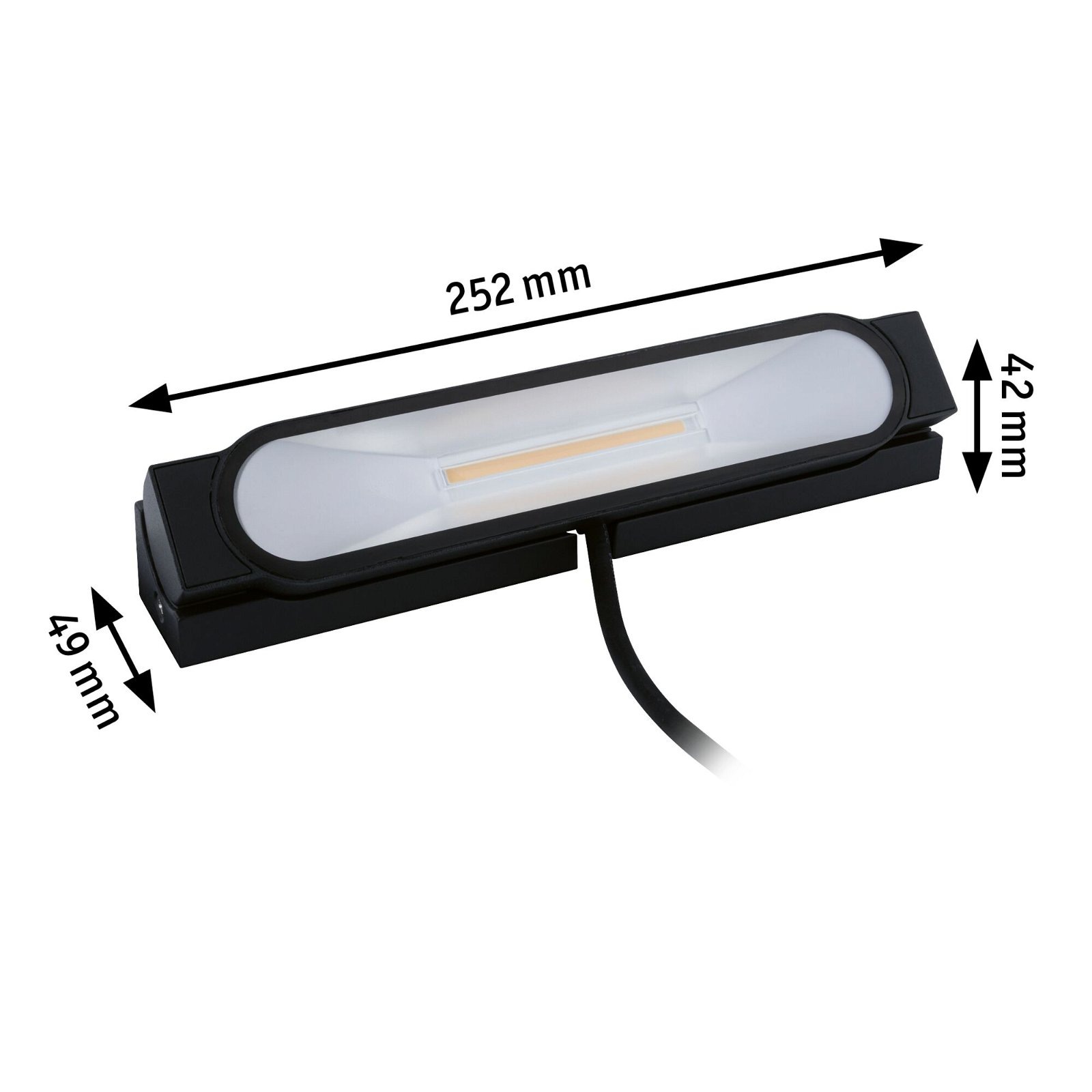 Paulmann LED Gartenstrahler »Wandfluter Ito IP67 252x49mm 3000K 6W 200lm 230V 70° Anthrazit Metall«, 1 flammig