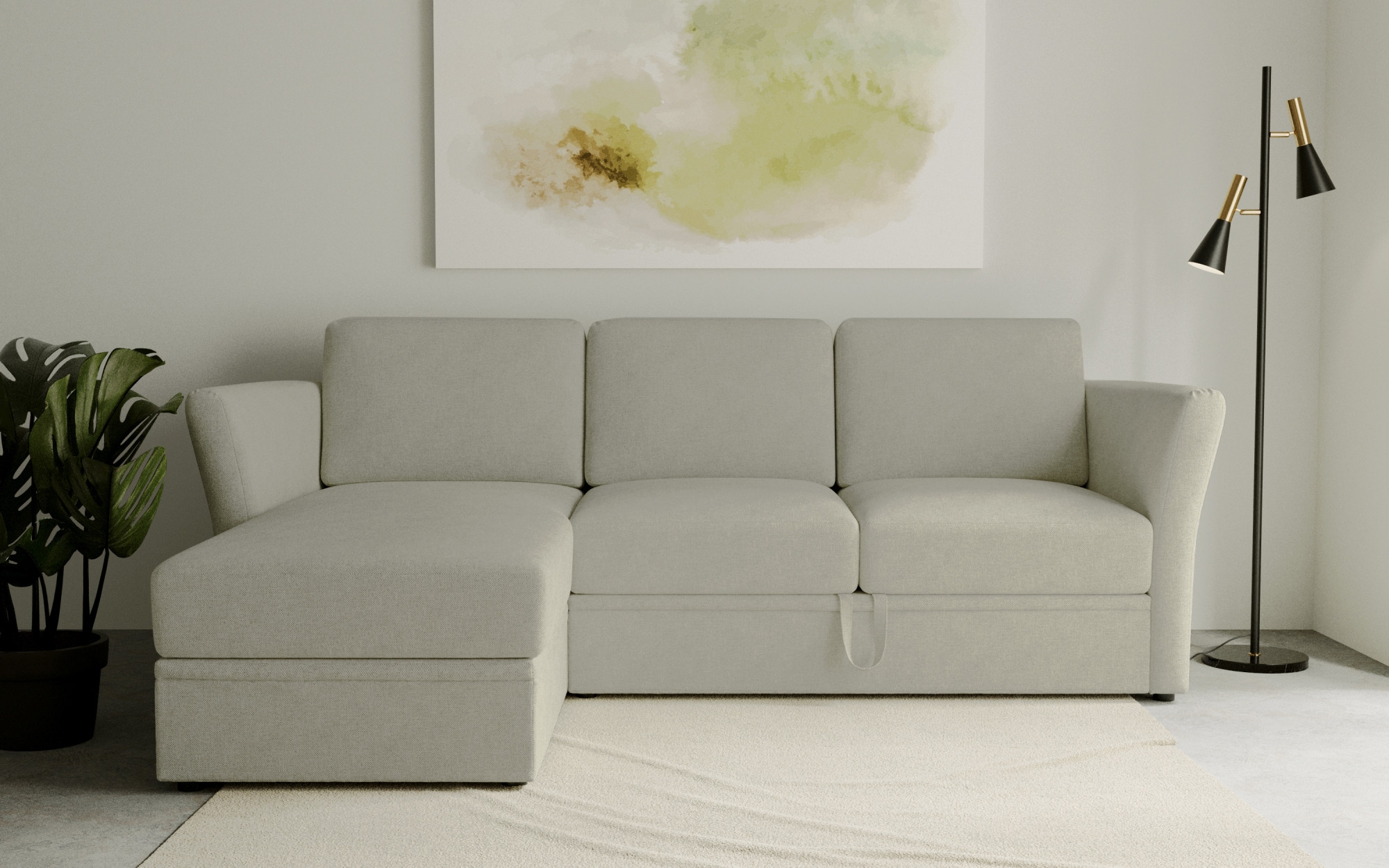 Home affaire Ecksofa »Lavars, L-Form, Schlafsofa«, mit Bettfunktion und Sta günstig online kaufen