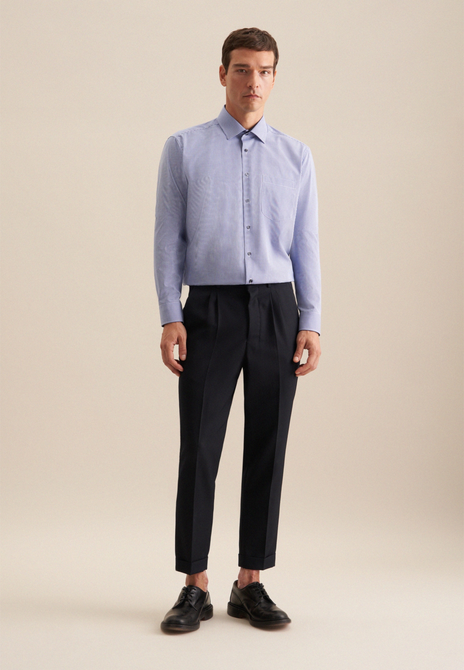 seidensticker Businesshemd »Schwarze Rose« Regular 1/1 Kentkragen Karo