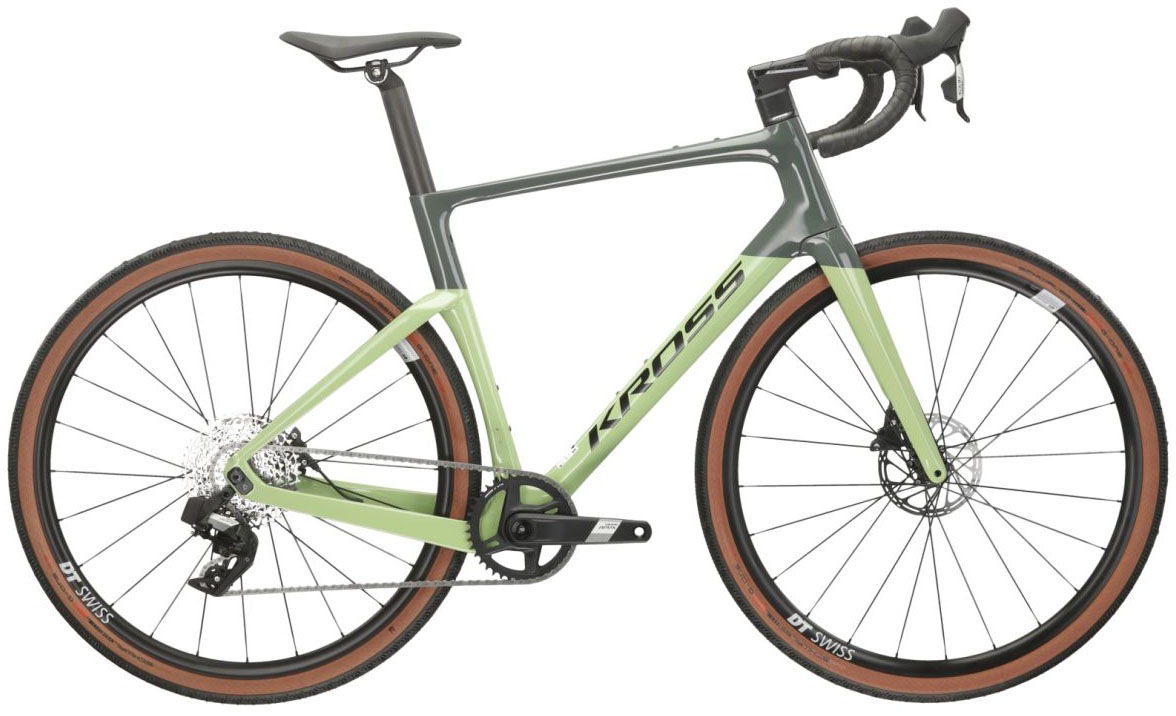 Kross Gravelbike »Gravelbike Carbon Esker RS 2.0 Grau 12 Gänge« 12 Gang SRAM APEX XPLR AXS Schaltwerk Kettenschaltung mit Carbon-Rahmen und -Gabel