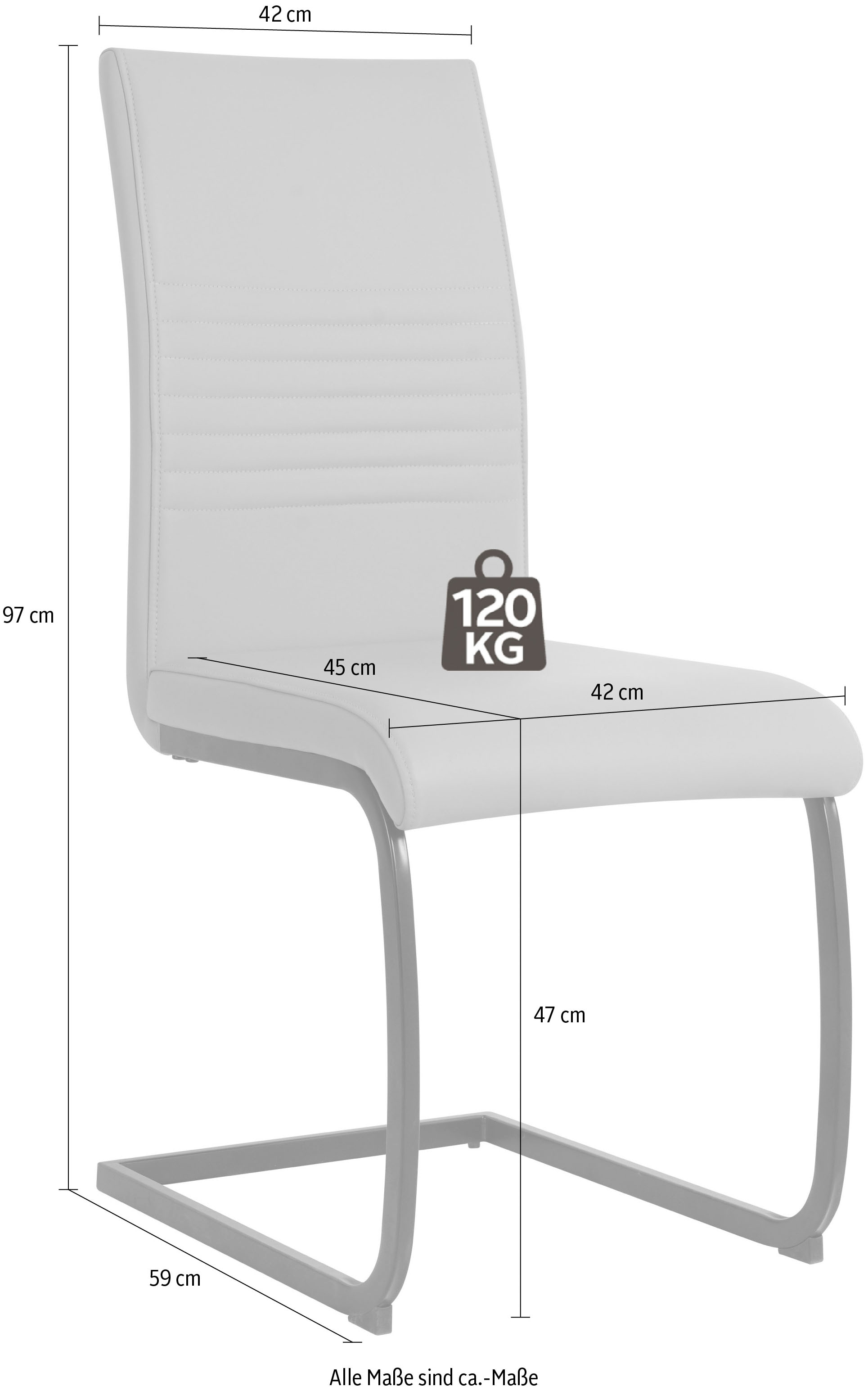 INOSIGN Freischwinger, (Set), 2 St., Kunstleder, mit Wellenunterfederung
