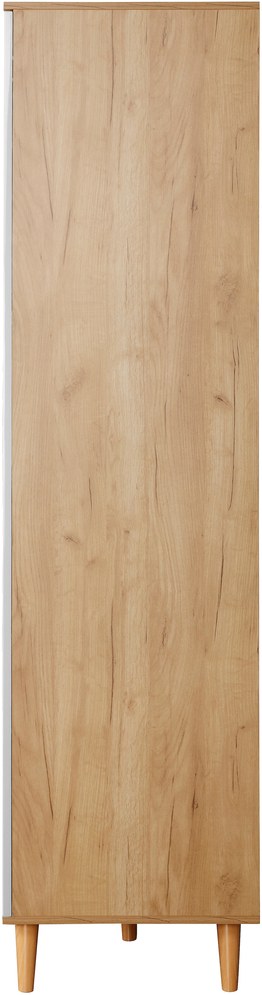 andas Kleiderschrank »Lund Schlafzimmerschrank Bestseller im skandinavischem Design«, Garderobenschrank mit Premium Innenausstattung, Breite 80 cm hochglanz