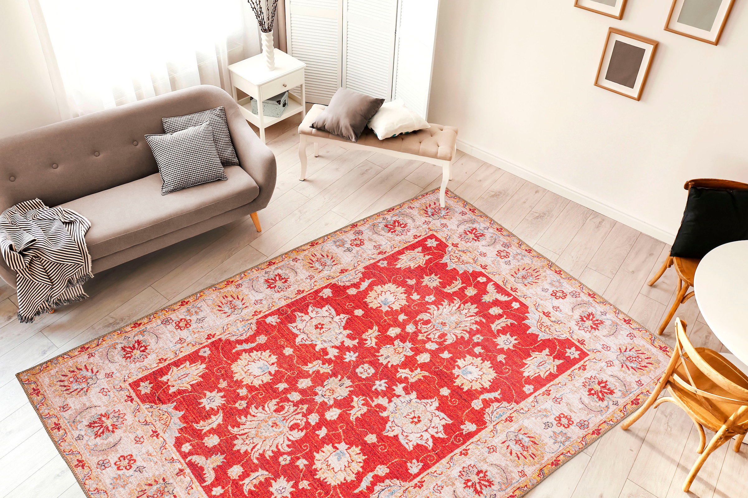 me gusta Teppich »Faye 625«, rechteckig, 6 mm Höhe, Flachgewebe, gedrucktes Motiv, Wohnzimmer, Esszimmer