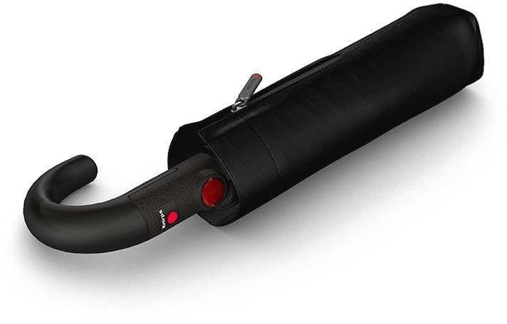 Knirps® Taschenregenschirm »T.260 Medium Duomatic Rundhakengriff, uni black«, mit Rundhakengriff