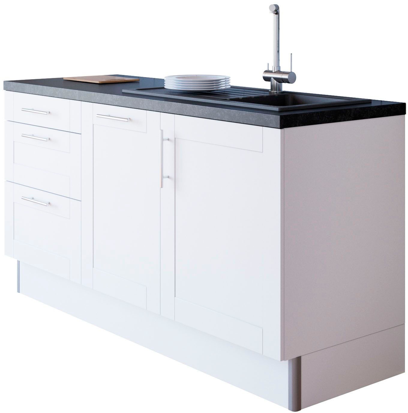KOCHSTATION Küche »KS-Ahus«, 180 cm breit, wahlw.mit E-Geräten, Soft Close Funktion, MDF Fronten