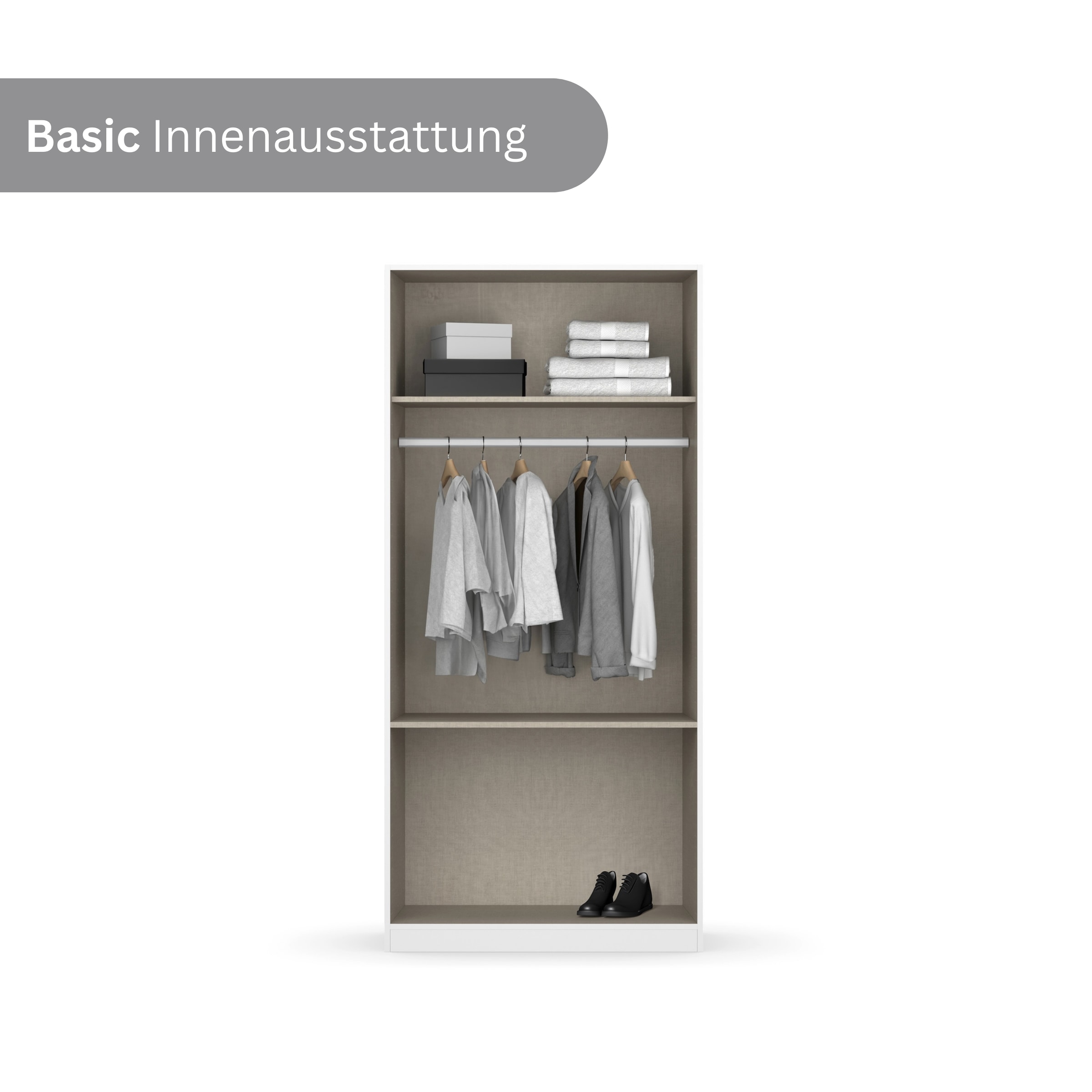 rauch Drehtürenschrank »Kleiderschrank Schrank Garderobe Wäscheschrank COSTA in 3 Breiten«, mit Spiegel, grifflose Front und Push-to-Open Funktion MADE IN GERMANY