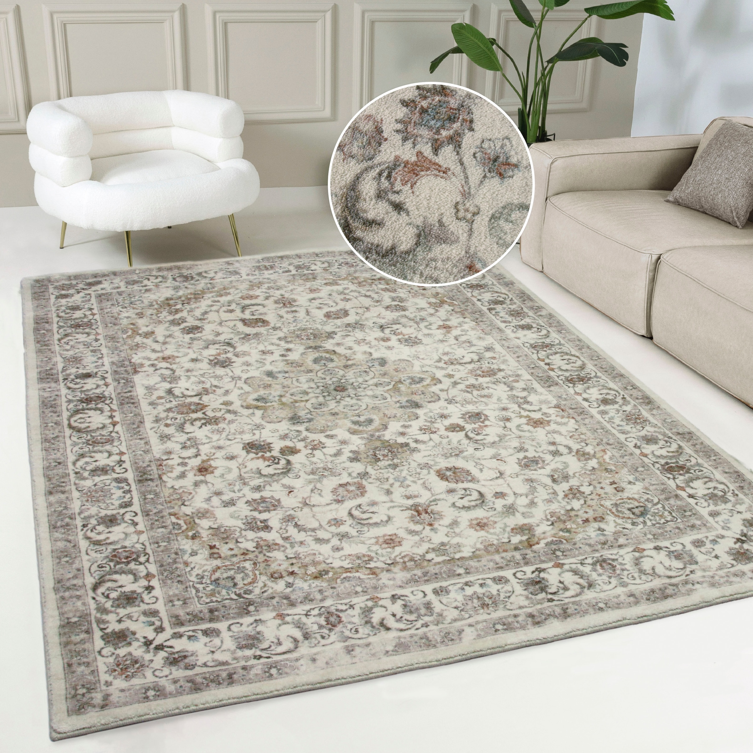 my home Teppich »Omar, Druckteppich, orientalisches Design, mehrfarbig, bedruckt«, rechteckig, 13 mm Höhe, Orient-Optik, Vintage Design, weich, Wohnzimmer, Schlafzimmer