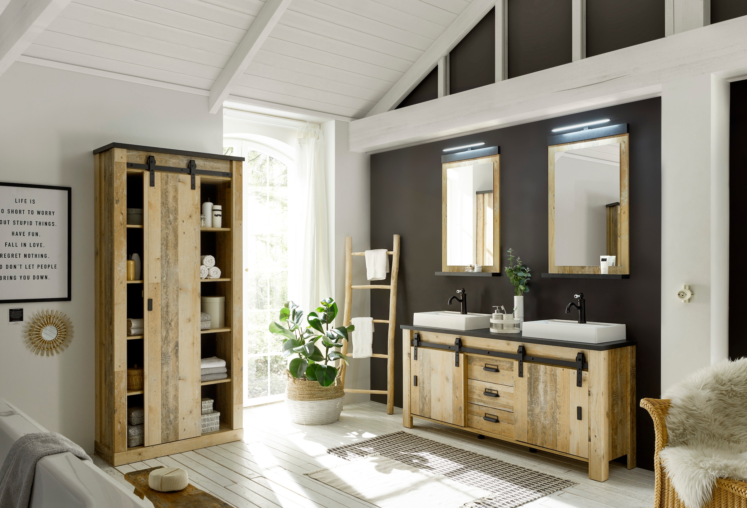 Home affaire Badmöbel-Set »SHERWOOD, Bad im modernen Design, 4-teiliges Bad günstig online kaufen