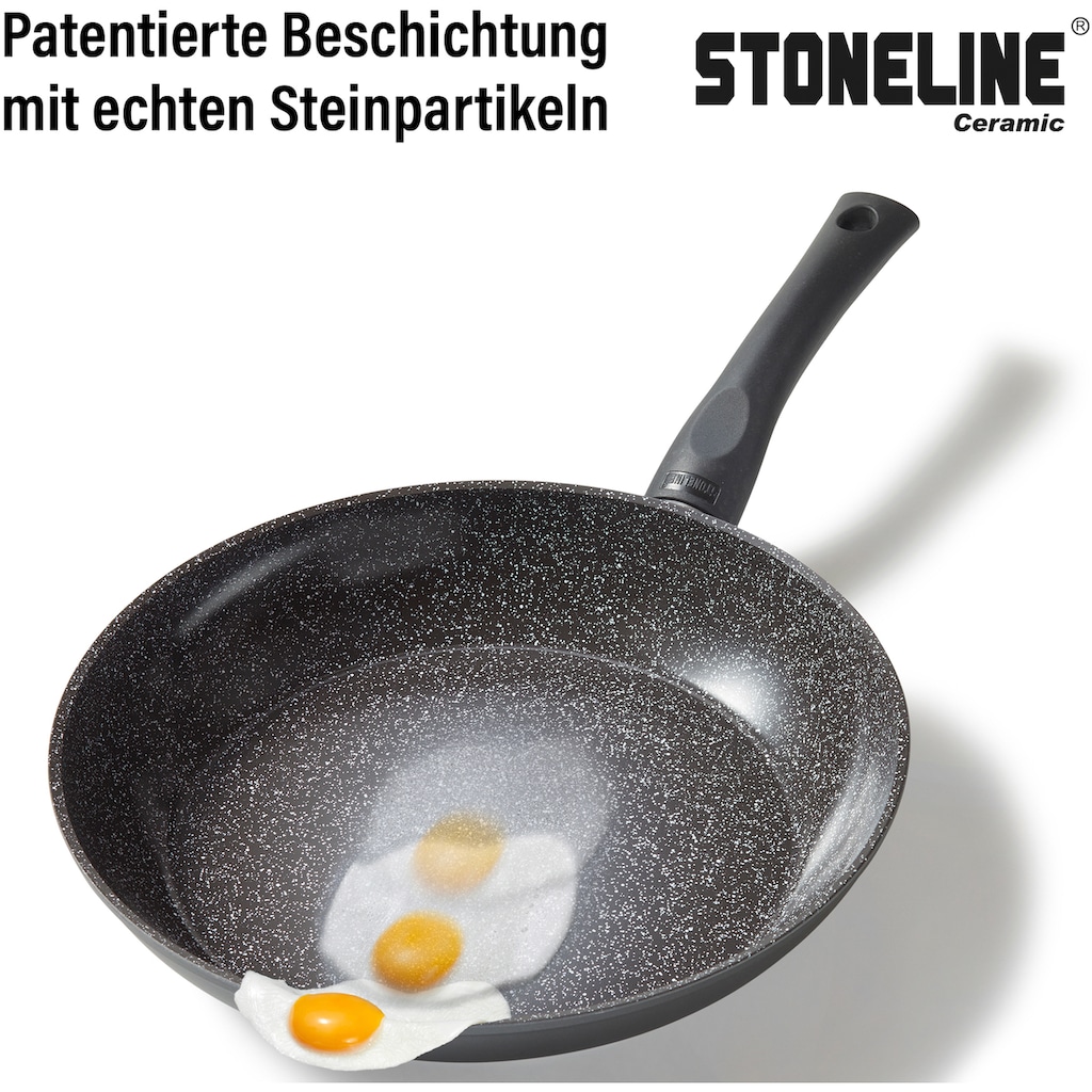 STONELINE Topf-Set, Aluminium, (Set, 14 tlg., Bratentopf 22 cm, je 1 Kochtopf 18/20 cm, je 1 Bratpfanne 16/20/24 cm)