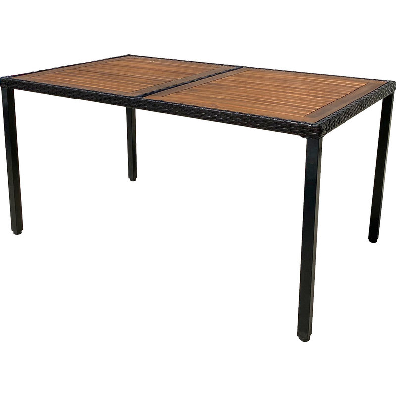 GARDEN PLEASURE Garten-Essgruppe », Tischgruppe »BILBAO«« Set, 6 Stühle, Tisch LxB: 150x90 cm, inkl Auflagen schwarz, schwarz + Kissenbezug: 100%...