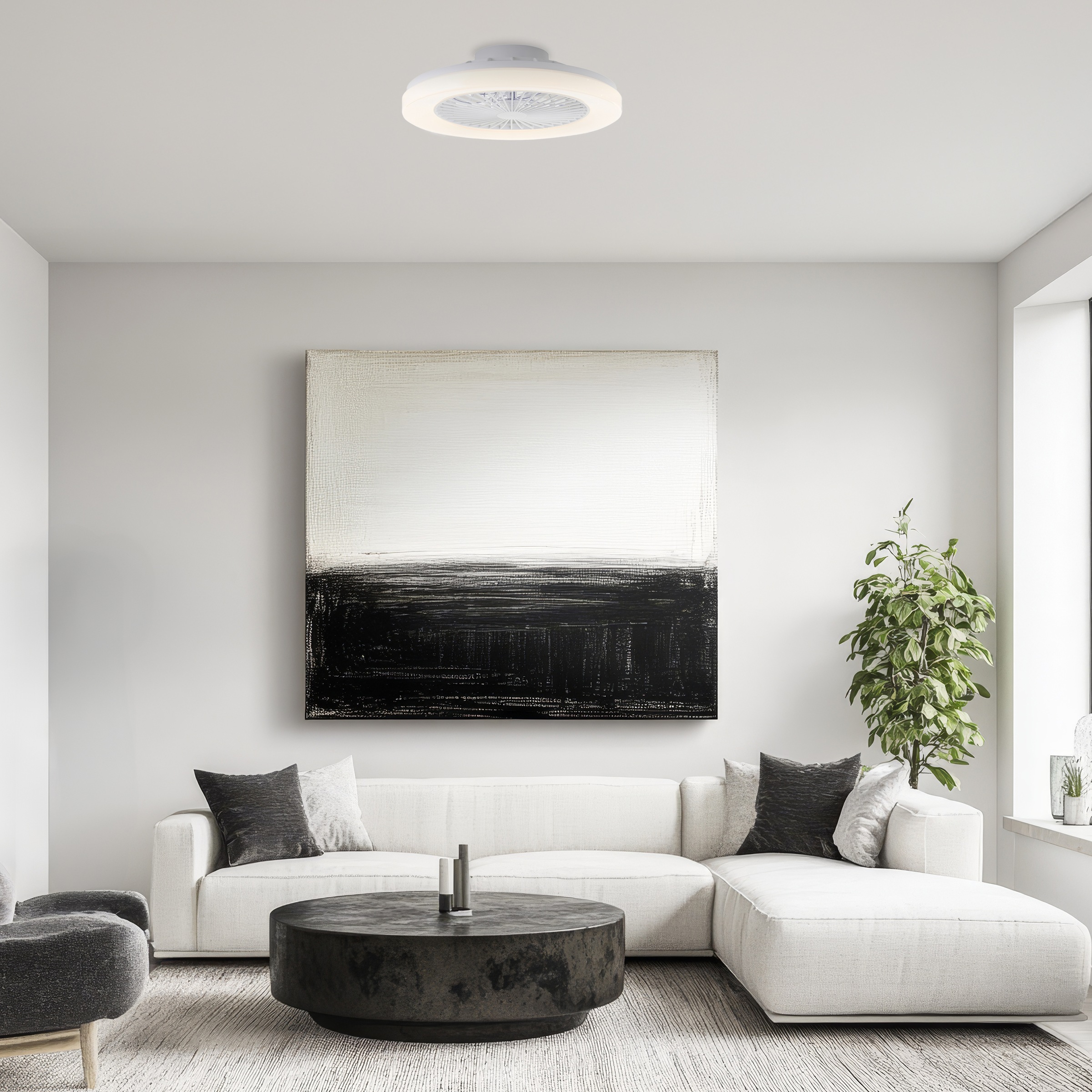 Brilliant LED Deckenleuchte »Siano« LED-Modul 1 Stk. warmweiß - kaltweiß LED-Ventilator, dimmbar, CCT, 48 cm, 4400 lm