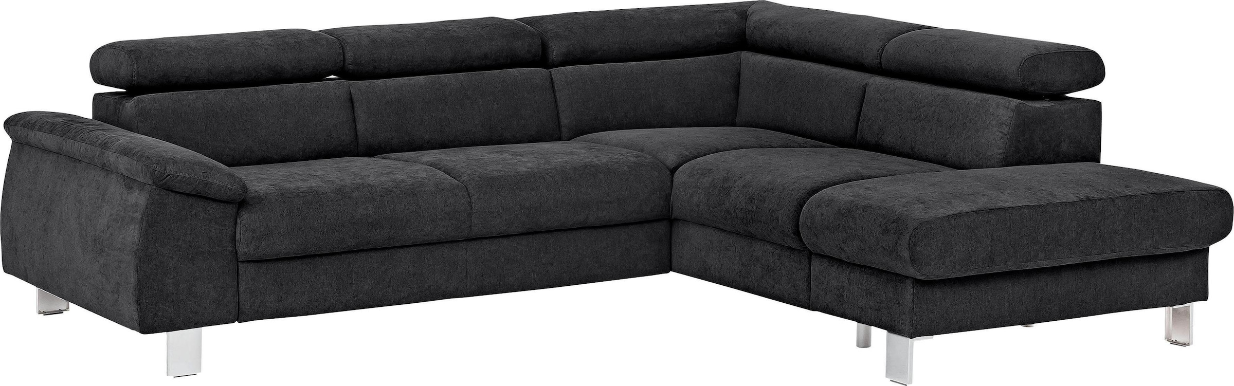 COTTA Polstergarnitur »Komaris L-Form«, (Set), Set bestehend aus: Ecksofa mit Kopfteilverstellung & Hocker