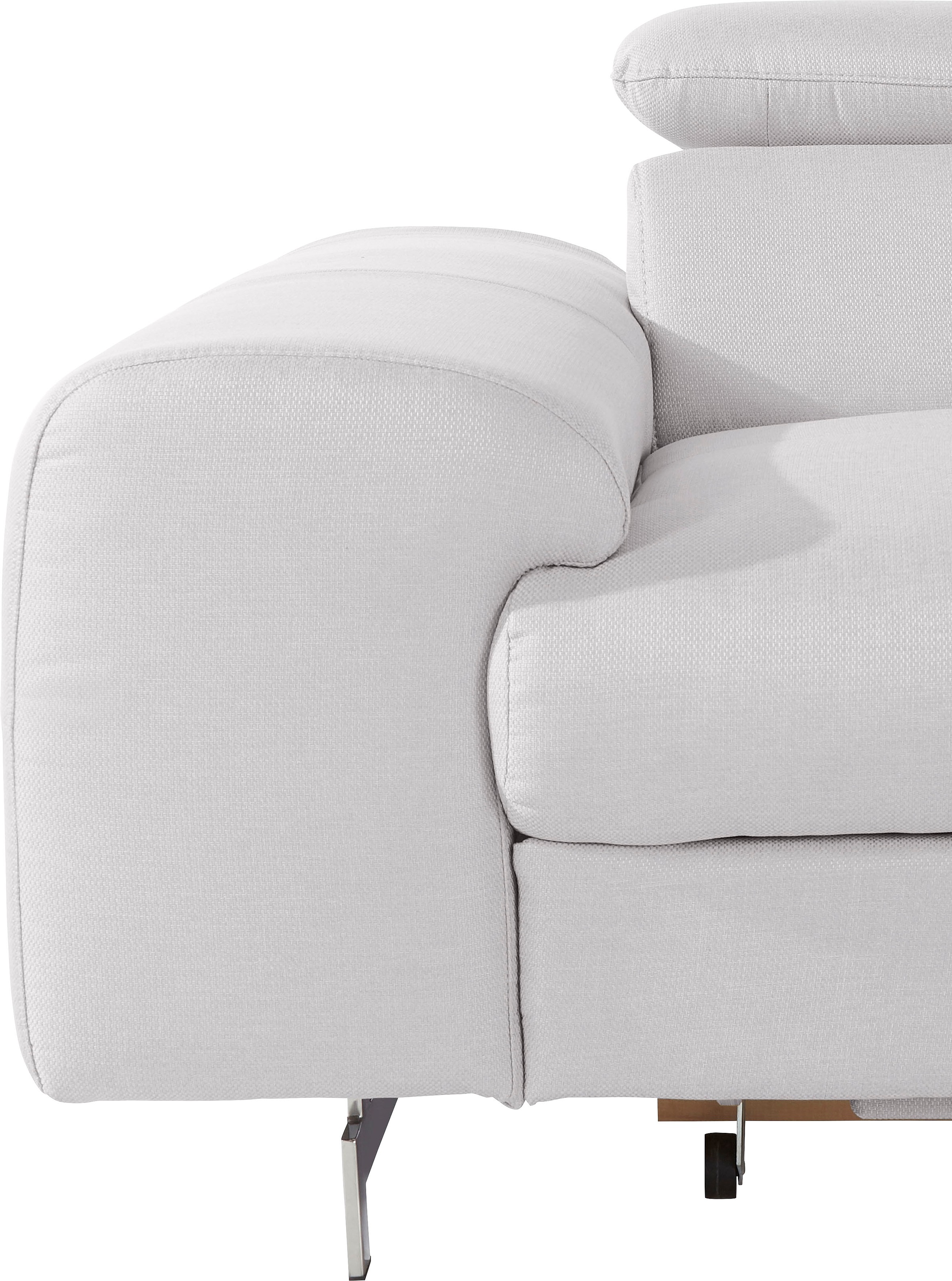 COTTA Polstergarnitur »Chef L-Form«, (Set, 2 tlg.), Set bestehend aus: Ecksofa mit Kopfteilverstellung & Hocker