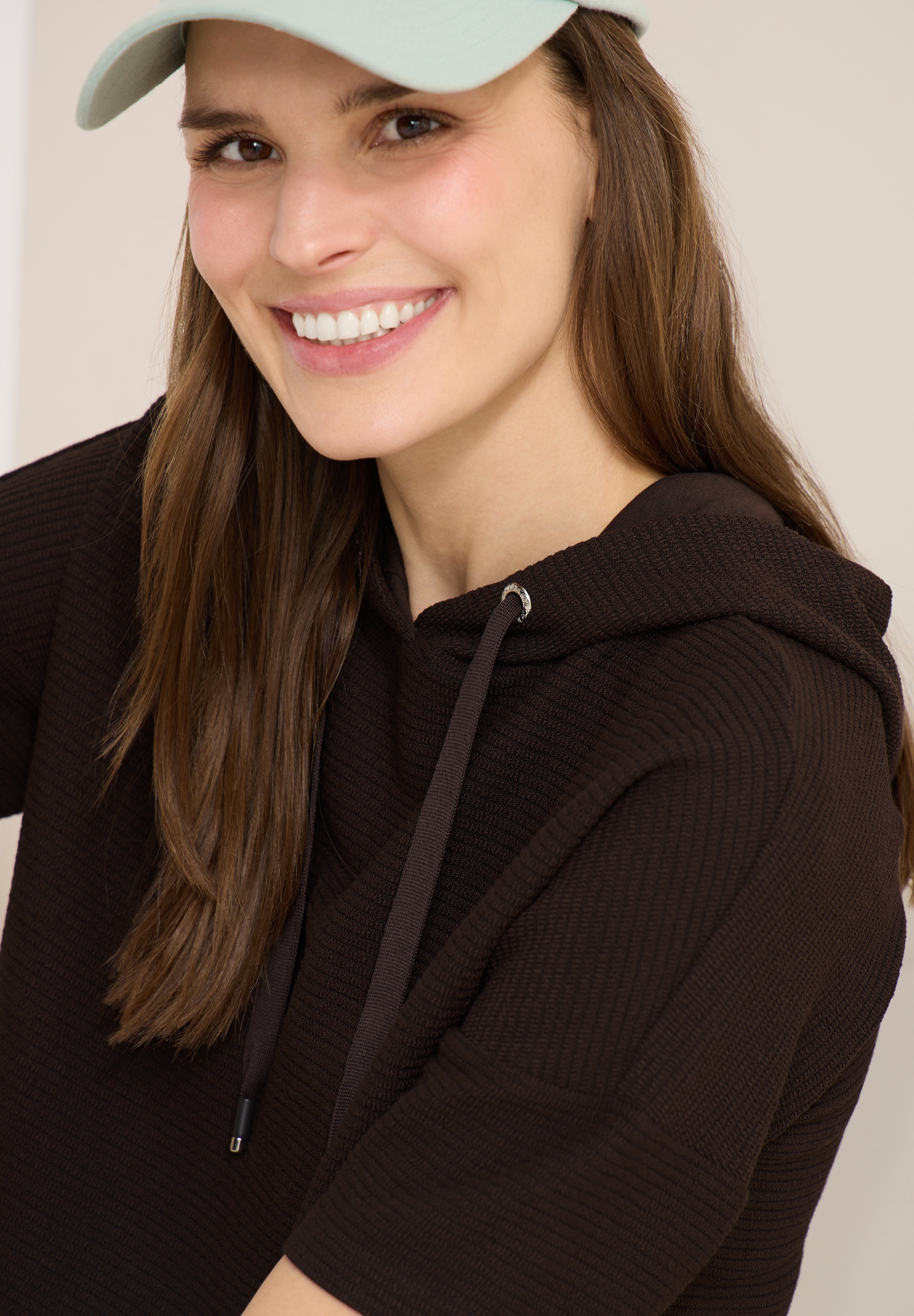 Cecil Sweater , Halbarm mit Kapuze und Tunnelzug
