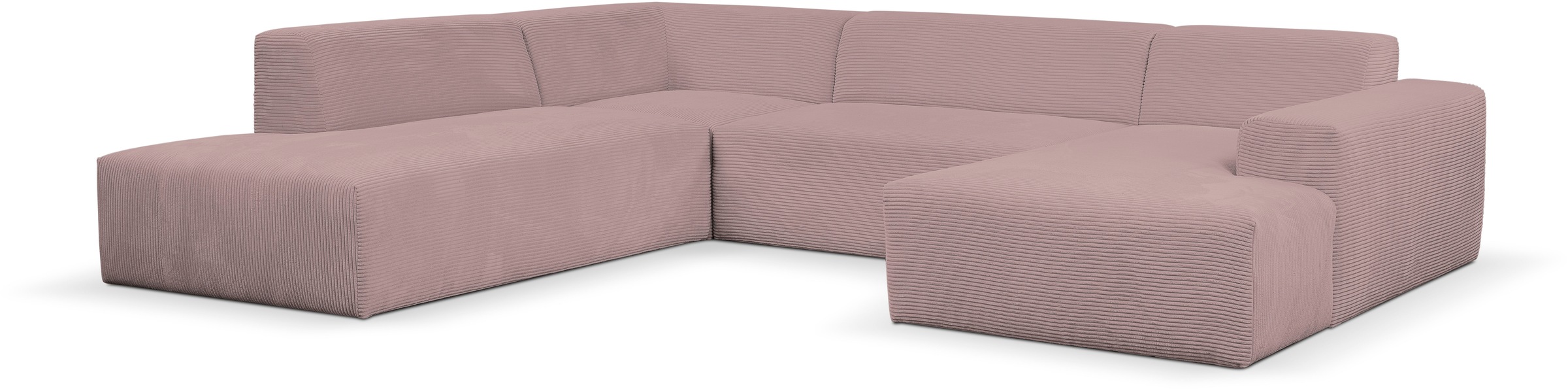 WERK2 Wohnlandschaft »Zeus viel Platz, Breite 330cm, modern und zeitlos, U-Form«, Curvy Trend Wohnlandschaft mit urbaner Optik auch in weichem Cord