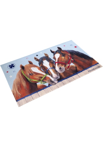 Pferdefreunde Kinderteppich »PF-512«, rechteckig, 6 mm Höhe, Motiv Pferde, Stoff... kaufen