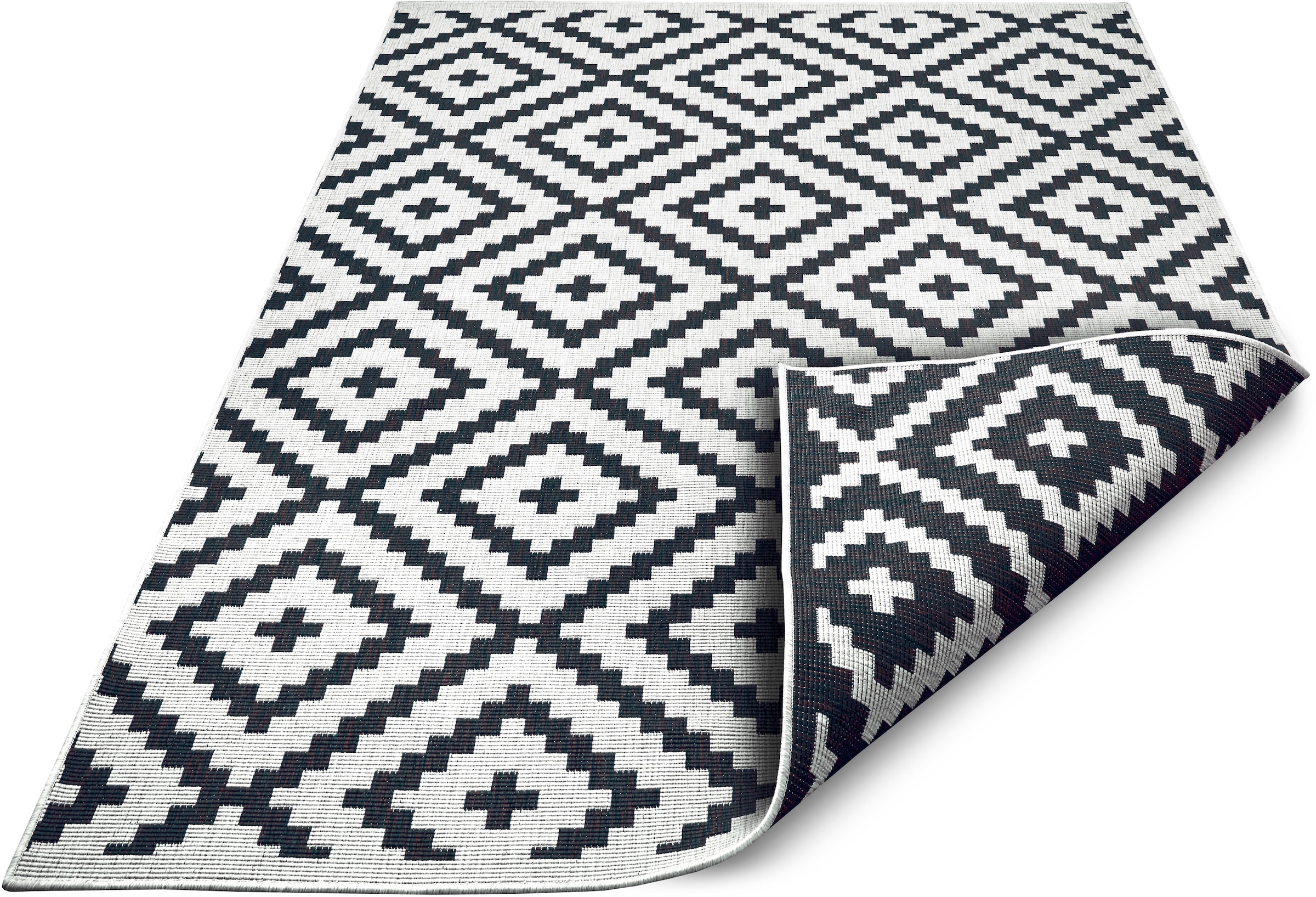 my home Teppich »Ronda Wendeteppich«, rechteckig, 5 mm Höhe, Sisal-Optik, Flachgewebe, In- und Outdoor, geometrisches Boho Design
