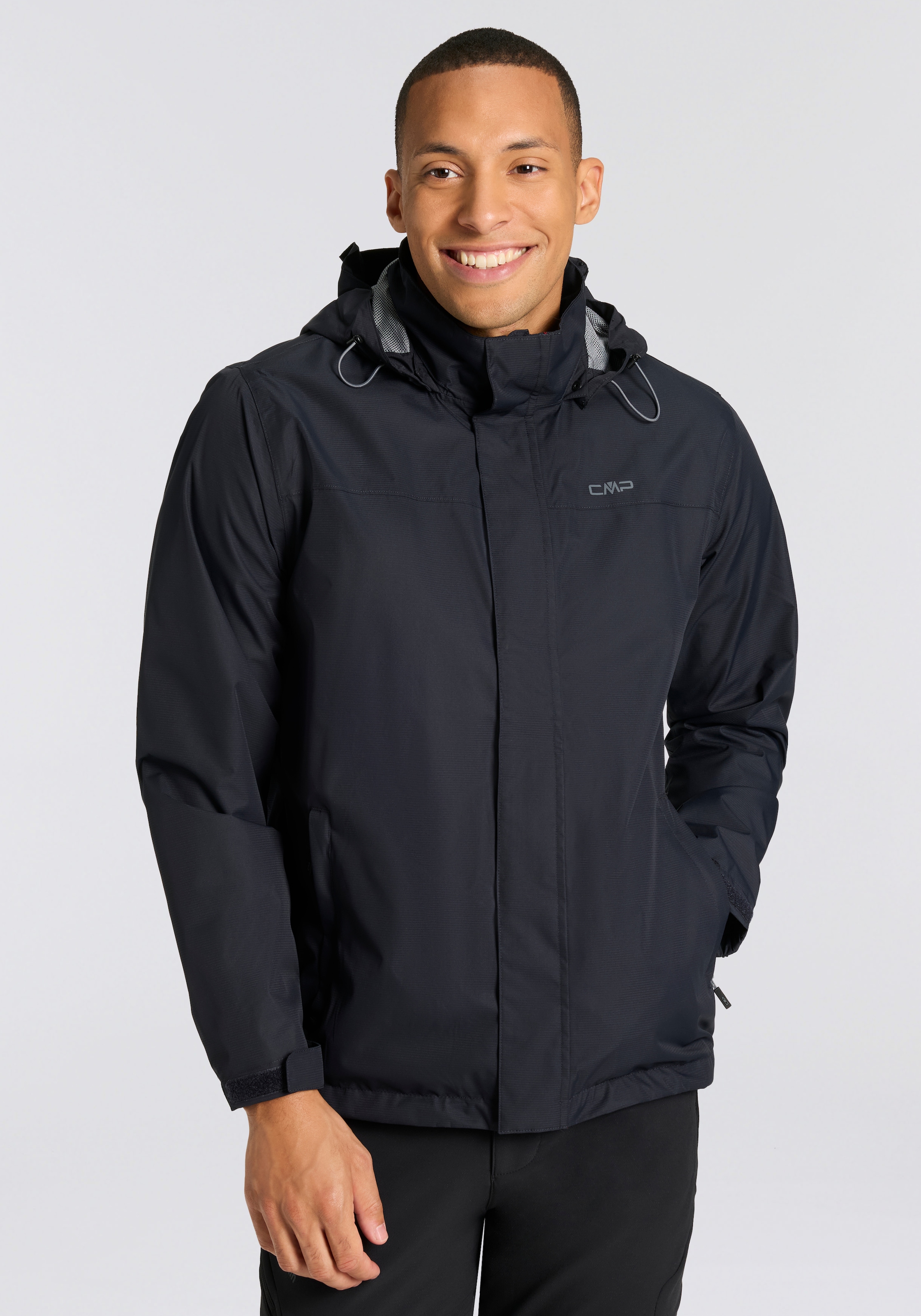 Regenjacke 1 Stk. tlg. mit Kapuze Atmungsaktiv & Wasserdicht & Winddicht, Gr. 60, antracite