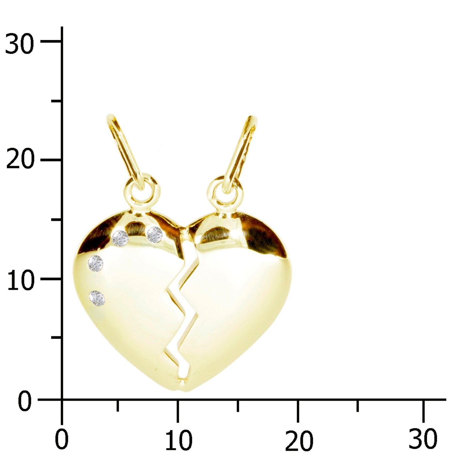 OSTSEE-SCHMUCK Kettenanhänger »Ostsee-Schmuck Anhänger geteiltes Herz Anhänger geteiltes Herz«, (1 tlg.)