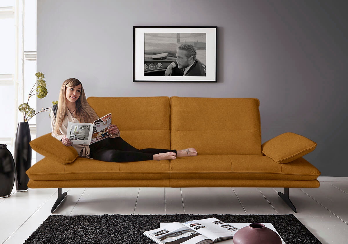 W.SCHILLIG 2,5-Sitzer »broadway, Designsofa mit tollem Sitzkomfort«, Sitztiefenverstellung, Kopfteil- & Seitenteilverstellung, Breite 216cm