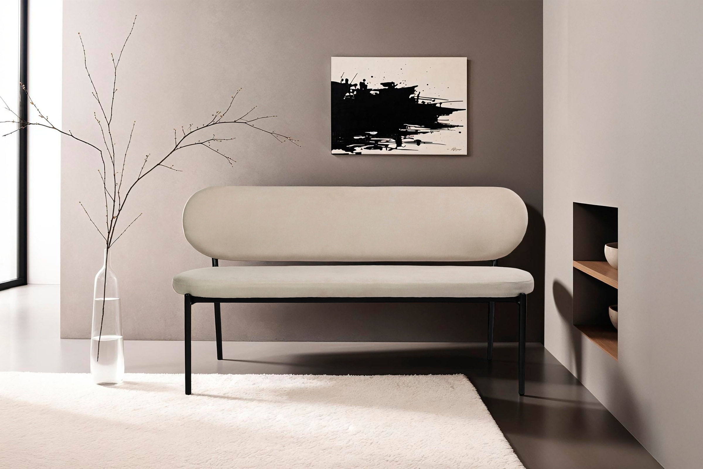 byLIVING Sitzbank "Jersey" mit Webstoff-Bezug, mit Rückenlehne, Breite 160 günstig online kaufen