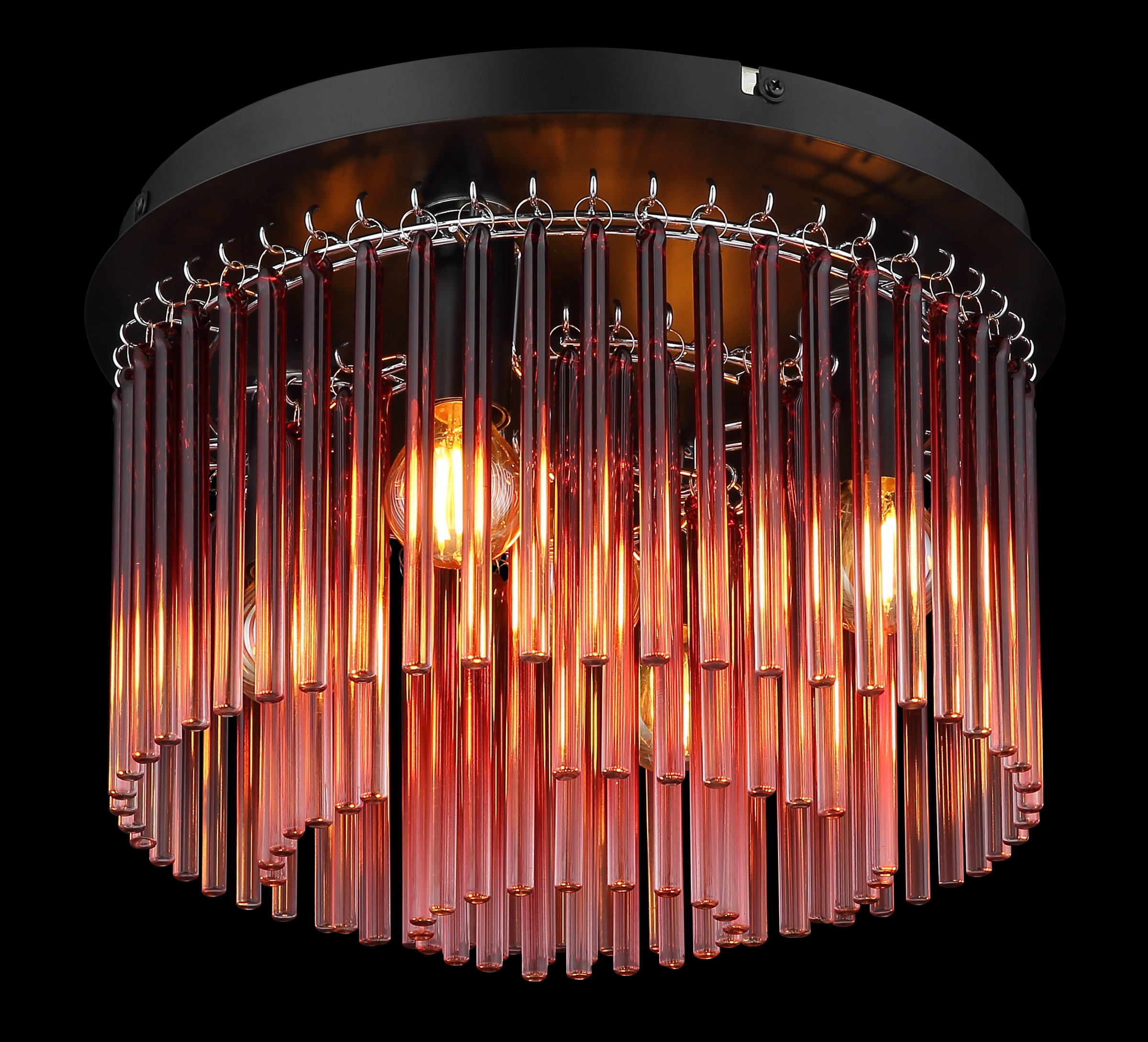 GLOBO LIGHTING Deckenleuchte »GORLEY«, Leuchtmittel E14 | ohne Leuchtmittel, Deckenleuchte/Glasstäbe/Glas brombeerfarben/Wohnzimmer/Esszimmer