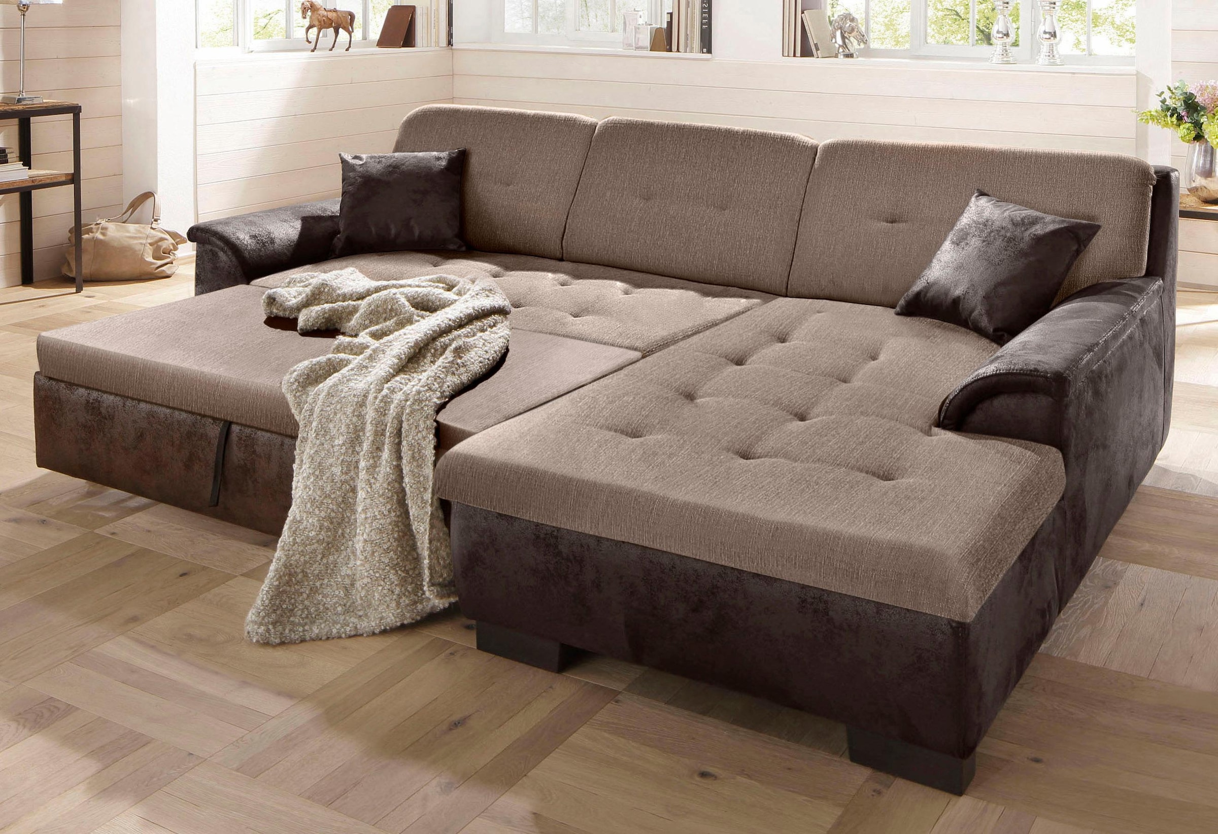 Home affaire Ecksofa »Bergen zeitlos & elegant, Breite 267cm, L-Form« wahlw günstig online kaufen